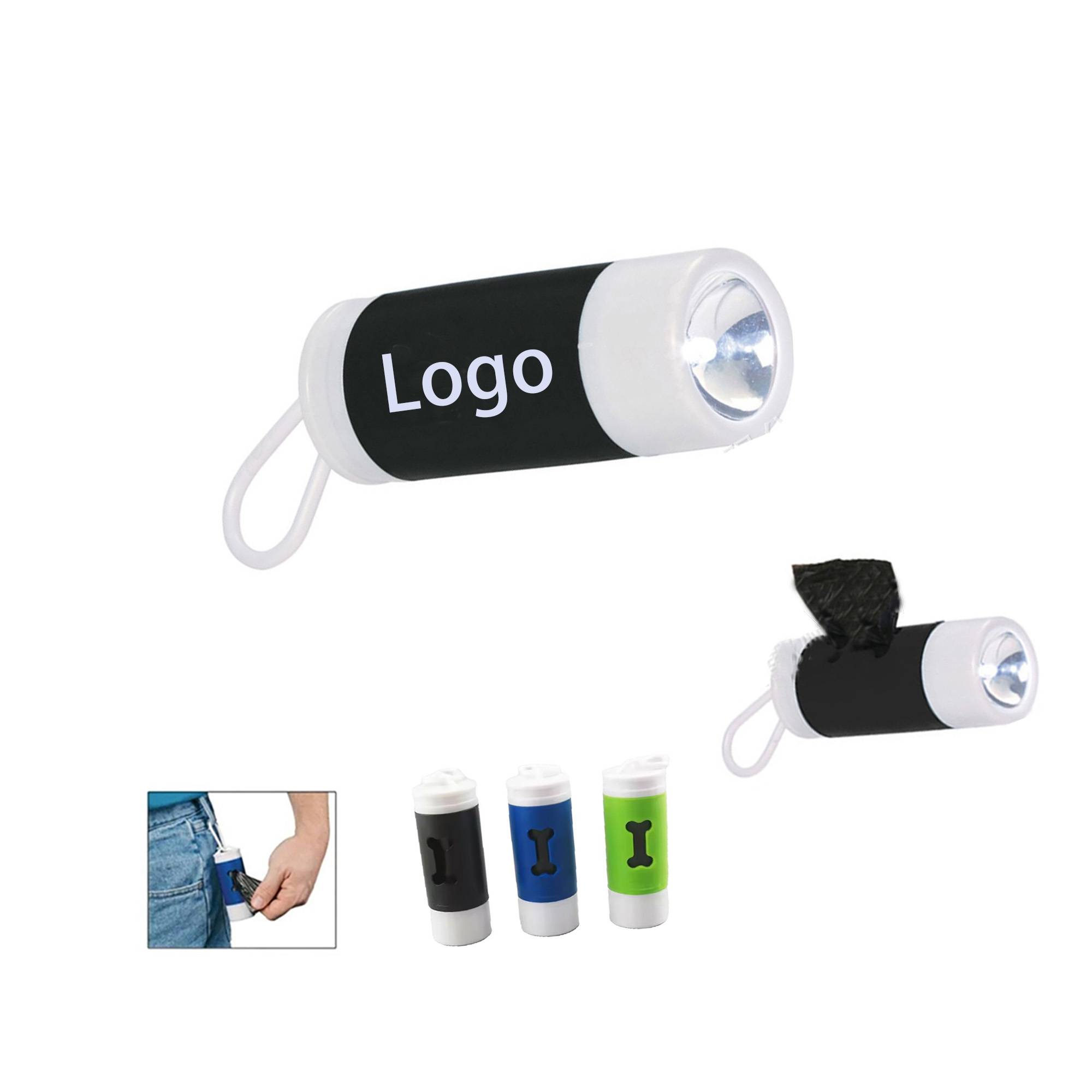 Waste Bag Dispenser with LED Clip 2