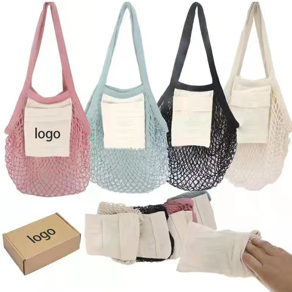 Shopping eco-friendly handbag with mesh pocket 2