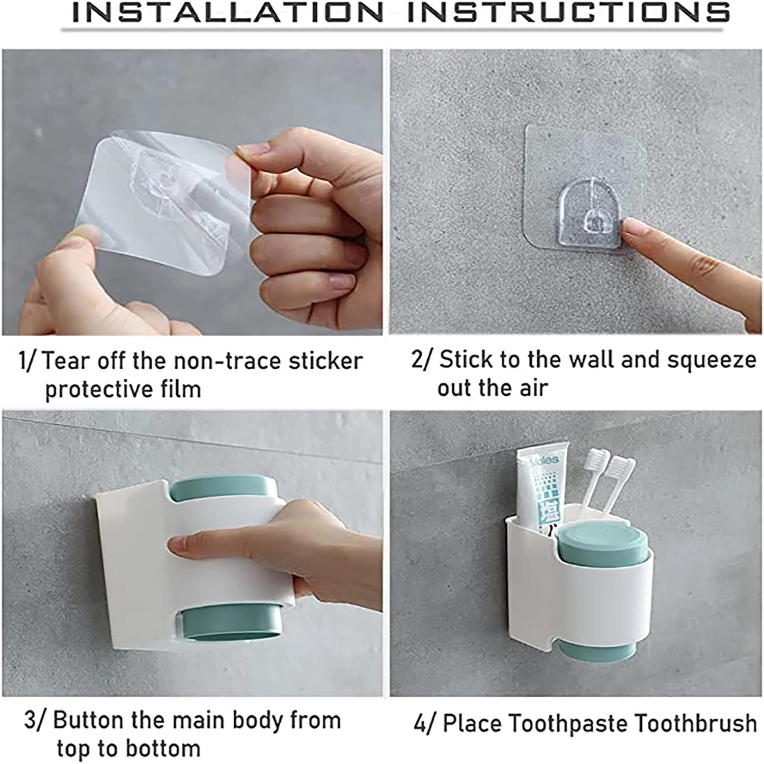 Portable Bathroom Toothbrush Holder Set 6