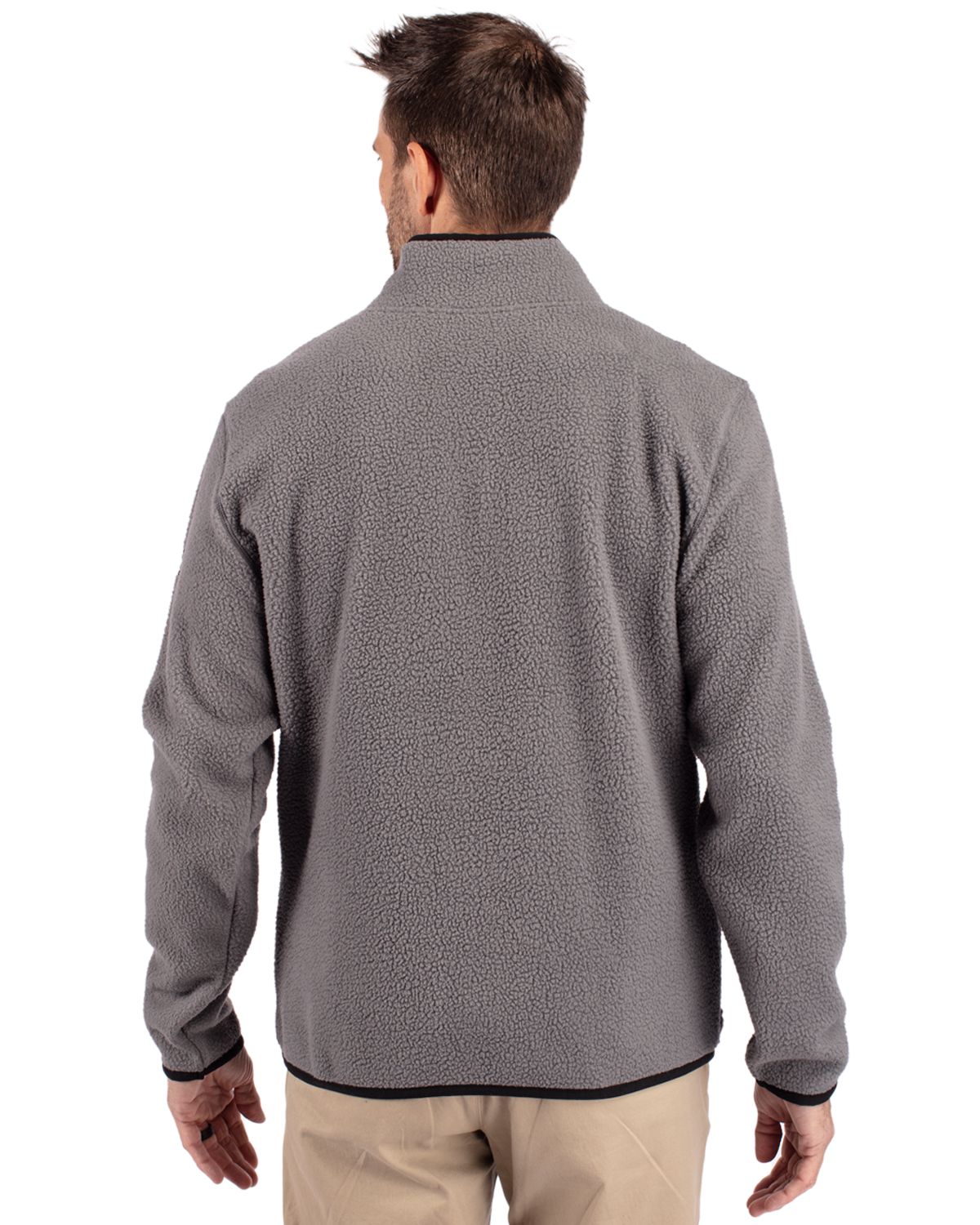 Cutter & Buck Cascade Epic Comfort Recycled Sherpa Fleece Mens Quarter Zip Jacket 27