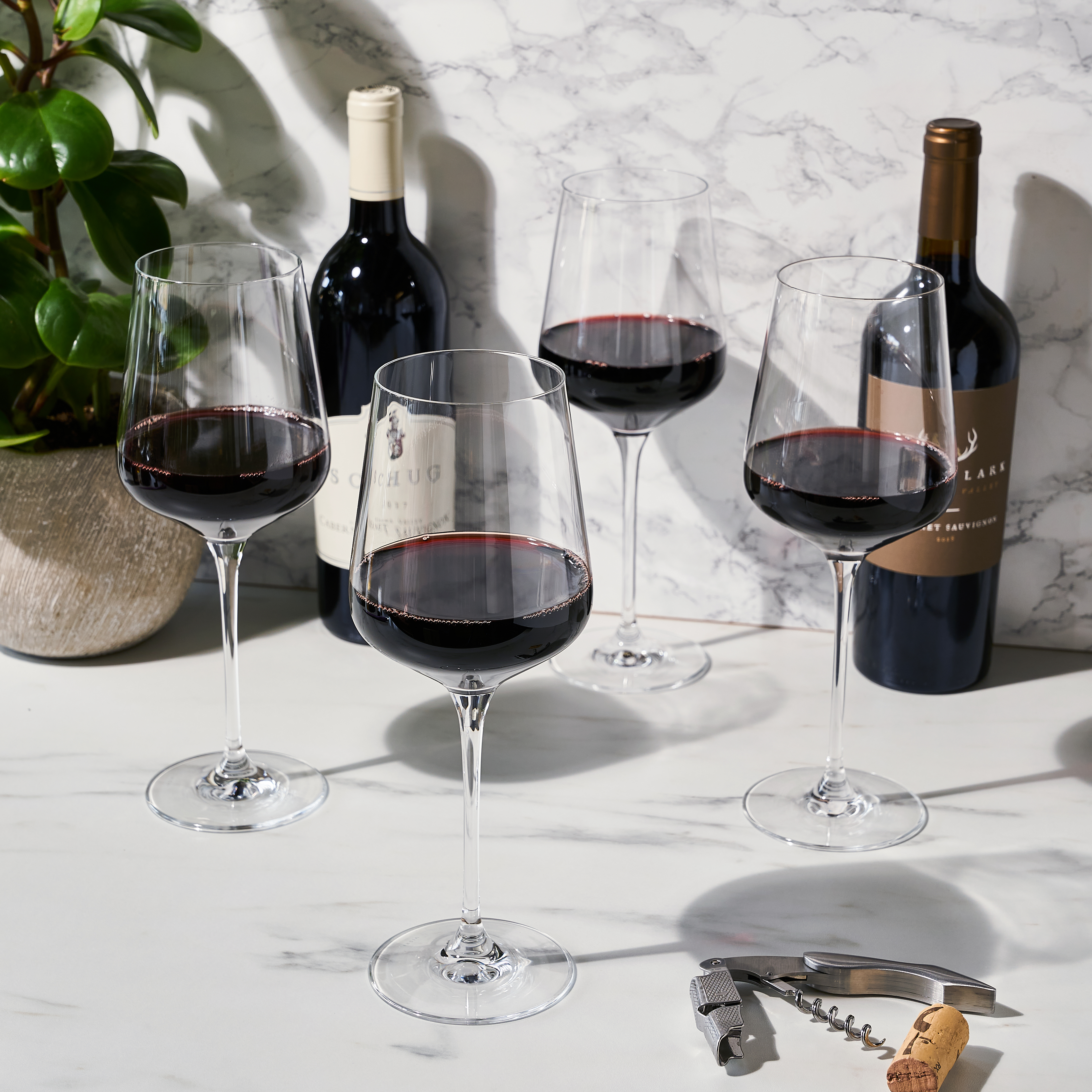Viski® Reserve Inez Crystal Bordeaux Glass, set of 4 8