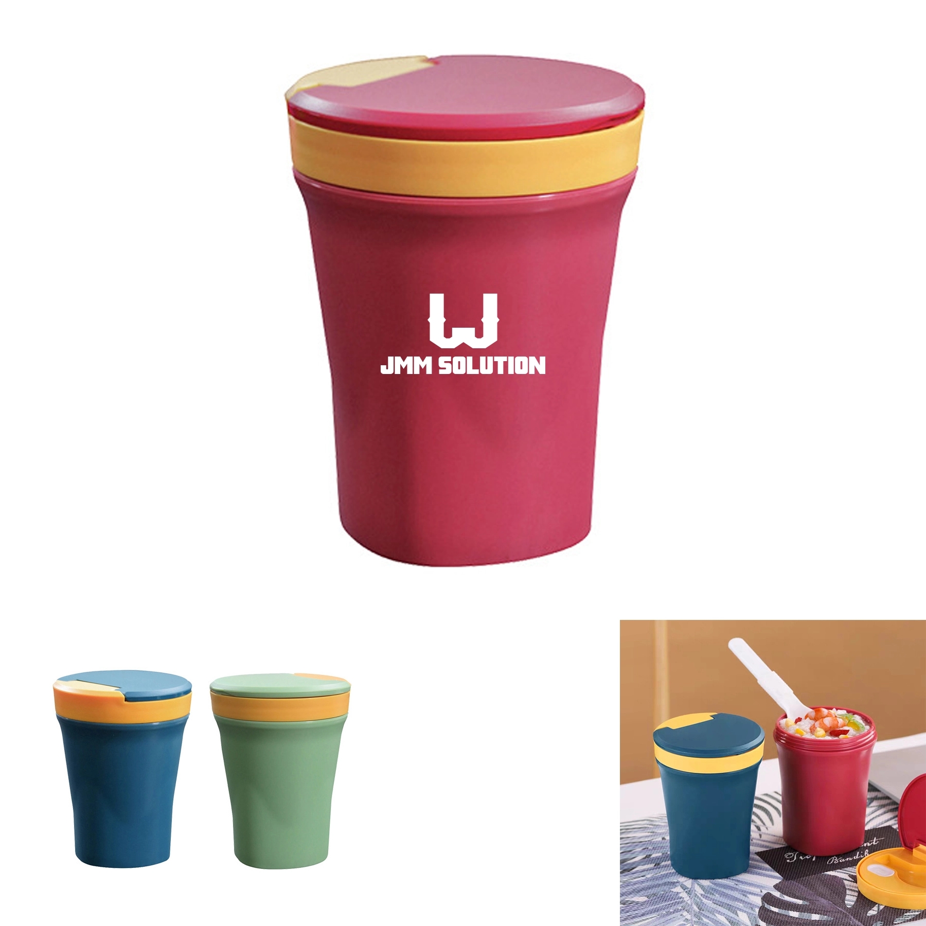 Microwavable Soup Mug With Lid And Scoop 2