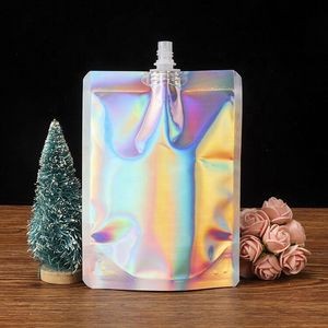 Holographic Plastic Stand Up Spout Pouch Packaging Bag 4