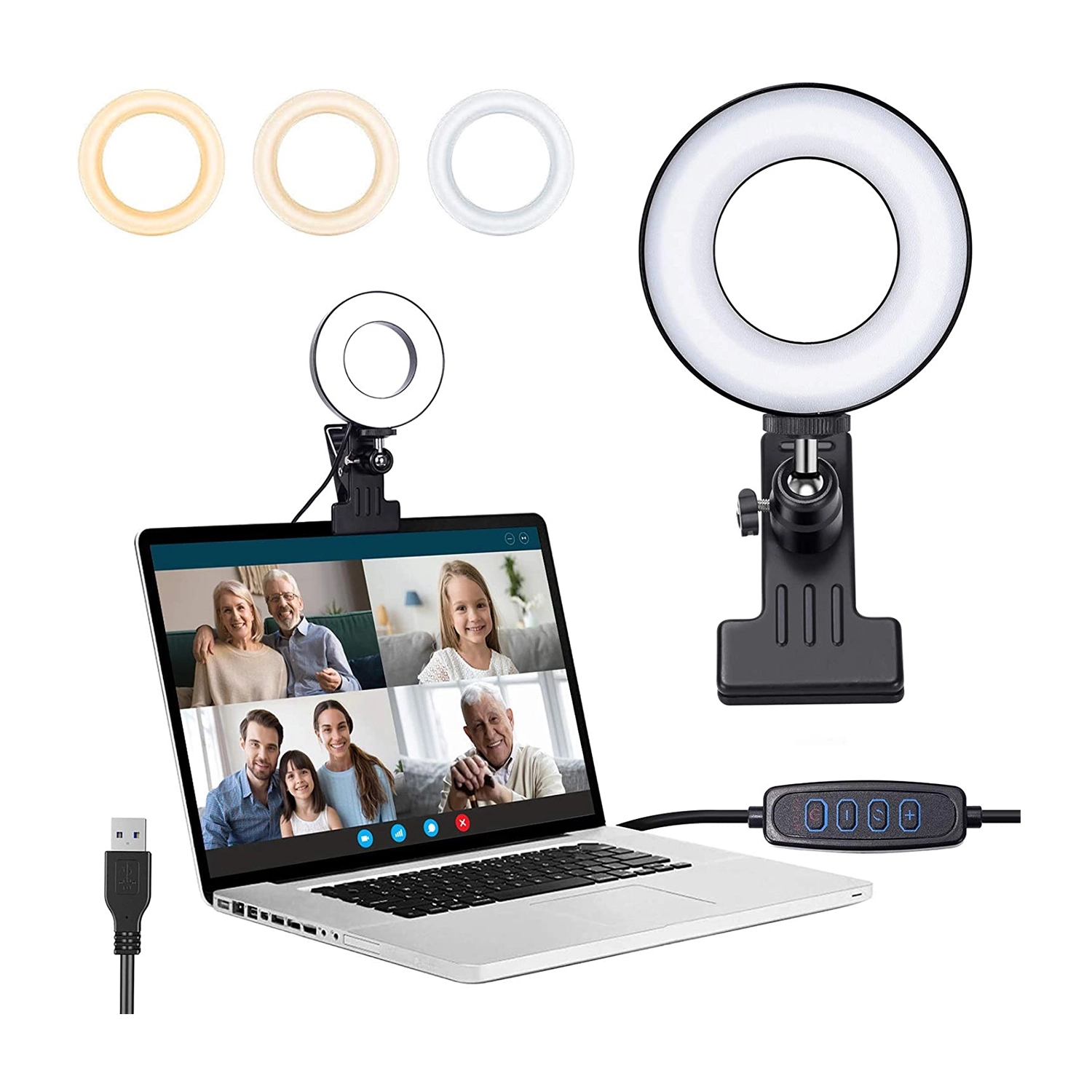 6" LED Selfie Ring Light w/ Laptop Clip 2