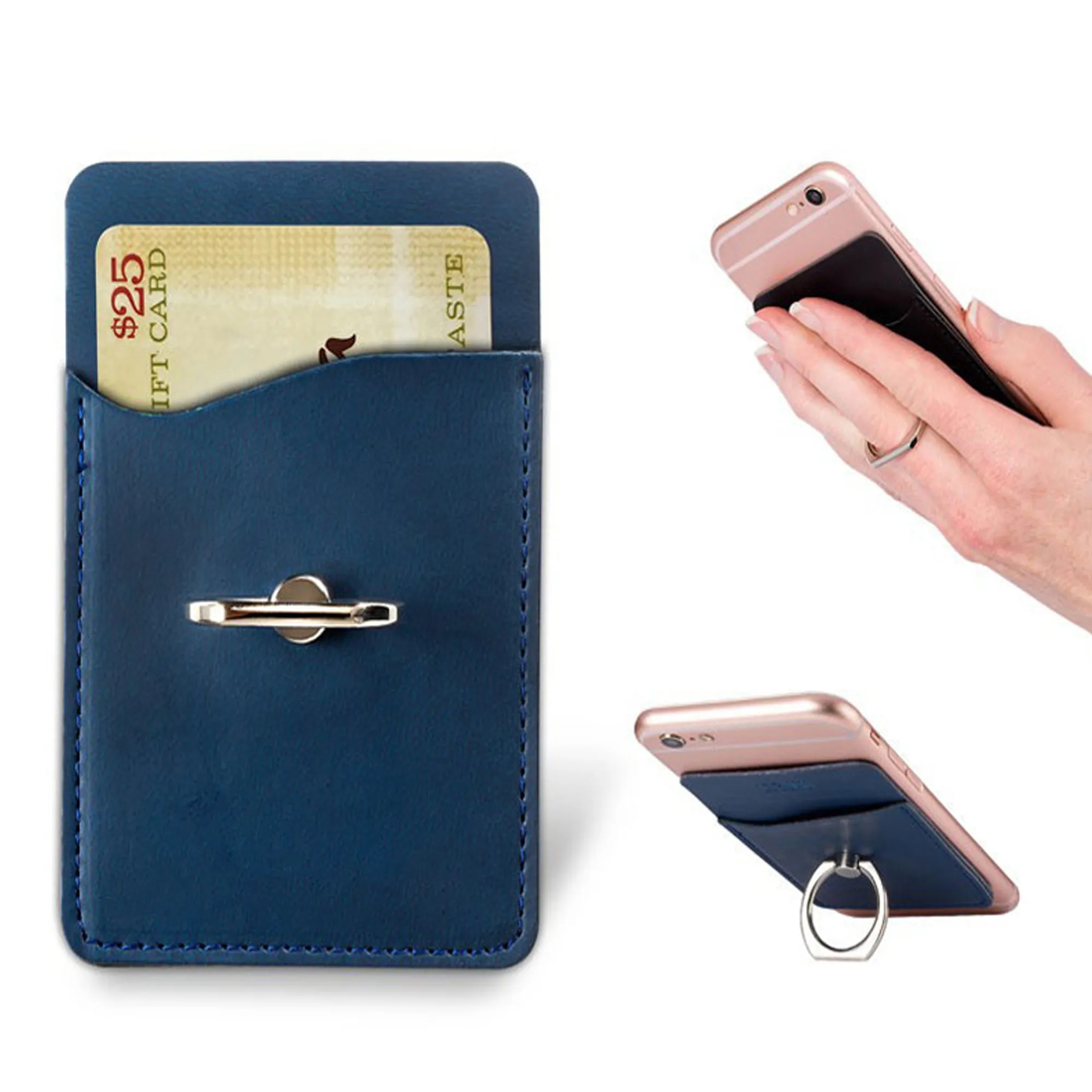 Leatherette Phone Wallets With Ring 1