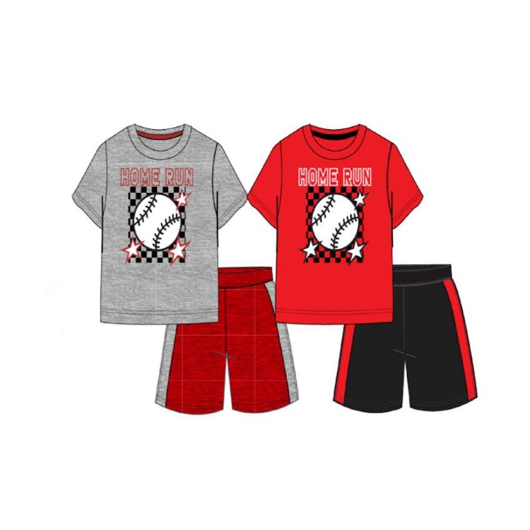 Boys Home Run 2pc Short Set - Size 0/3M-3/6M-6/9M 72pcs 2