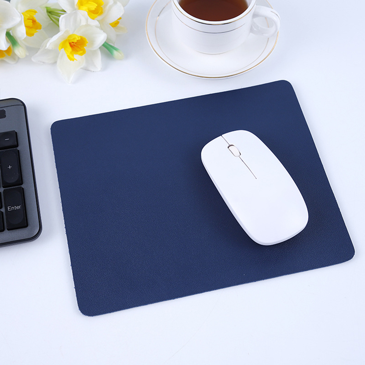 Leather Mouse Pad Small Waterproof Solid Color Simple 12
