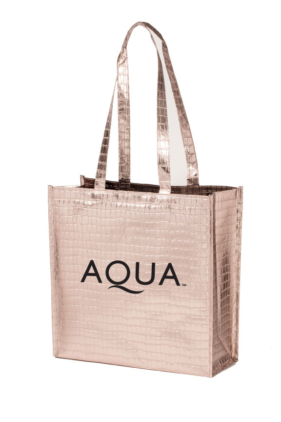 Glam Metallic Croc Shopper Bag - 14"x14"x5.5"