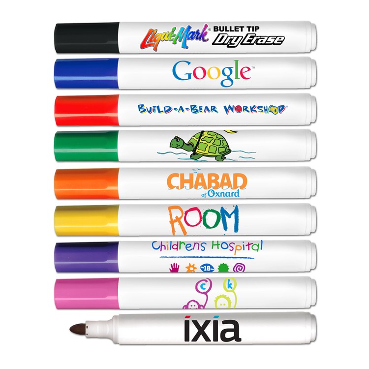 Dry Erase Bullet Tip Marker with Full Color Decal - USA Union Made