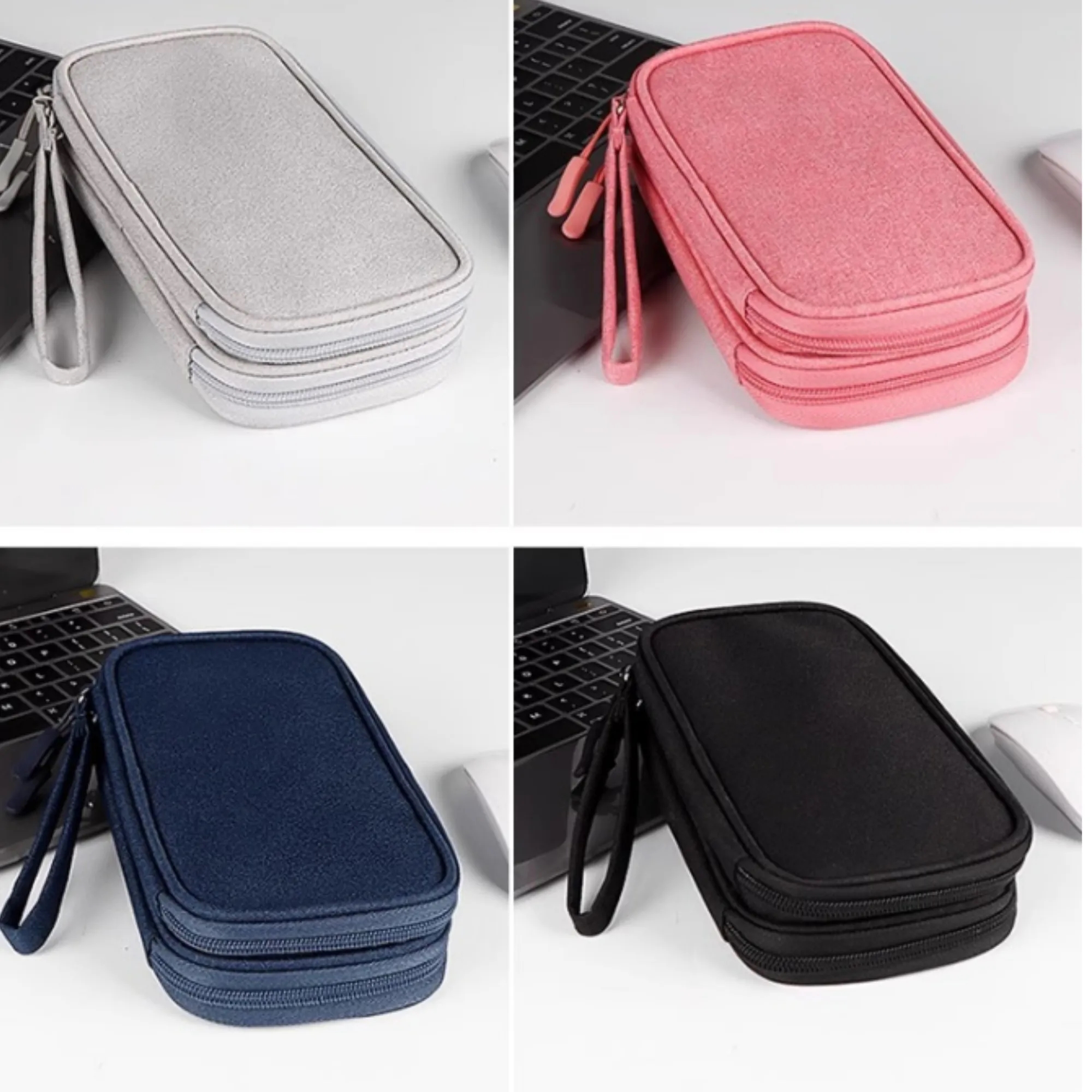 Double Layer Cable Organizer Bag Multiple Pockets For Travel 2