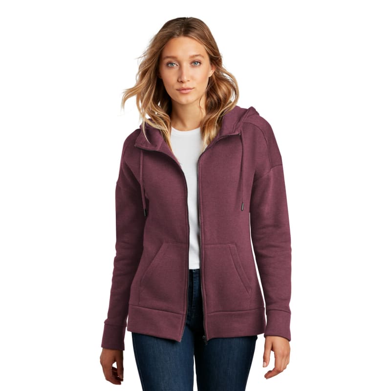 District Women's Perfect Weight Fleece Drop Shoulder Full-Zip Hoodie 14