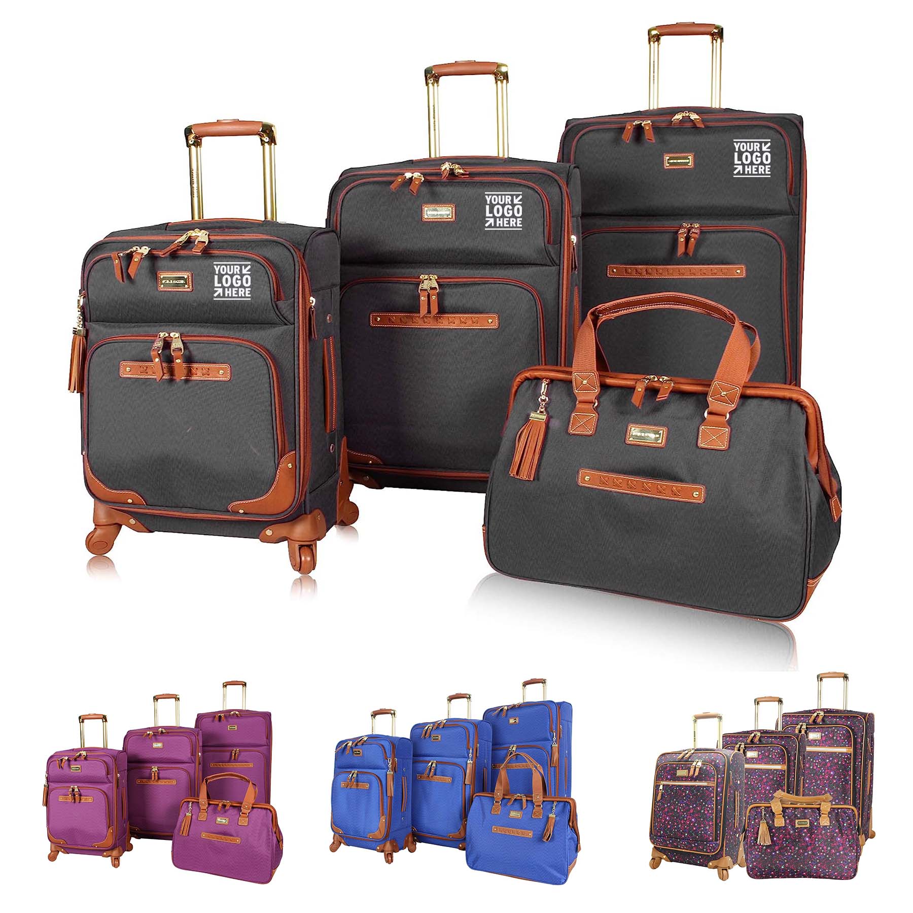 4 Piece 24 Inch Softside Expandable Lightweight Travel Suitcase Set With 360 Spinner Wheels 2