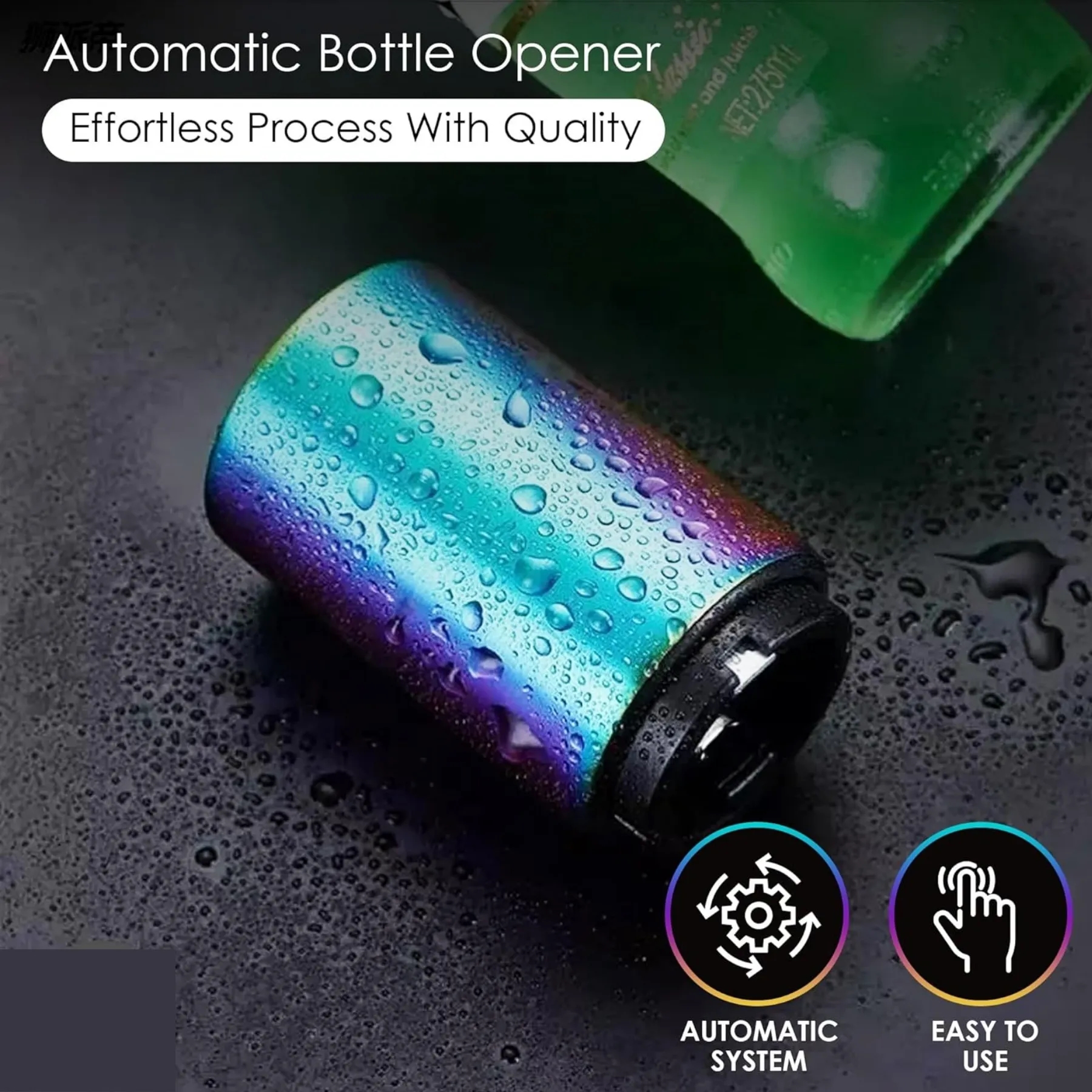 Magnetic Bottle Opener with Automatic Cap Catcher, custom kitchen gadget with logo imprint 3