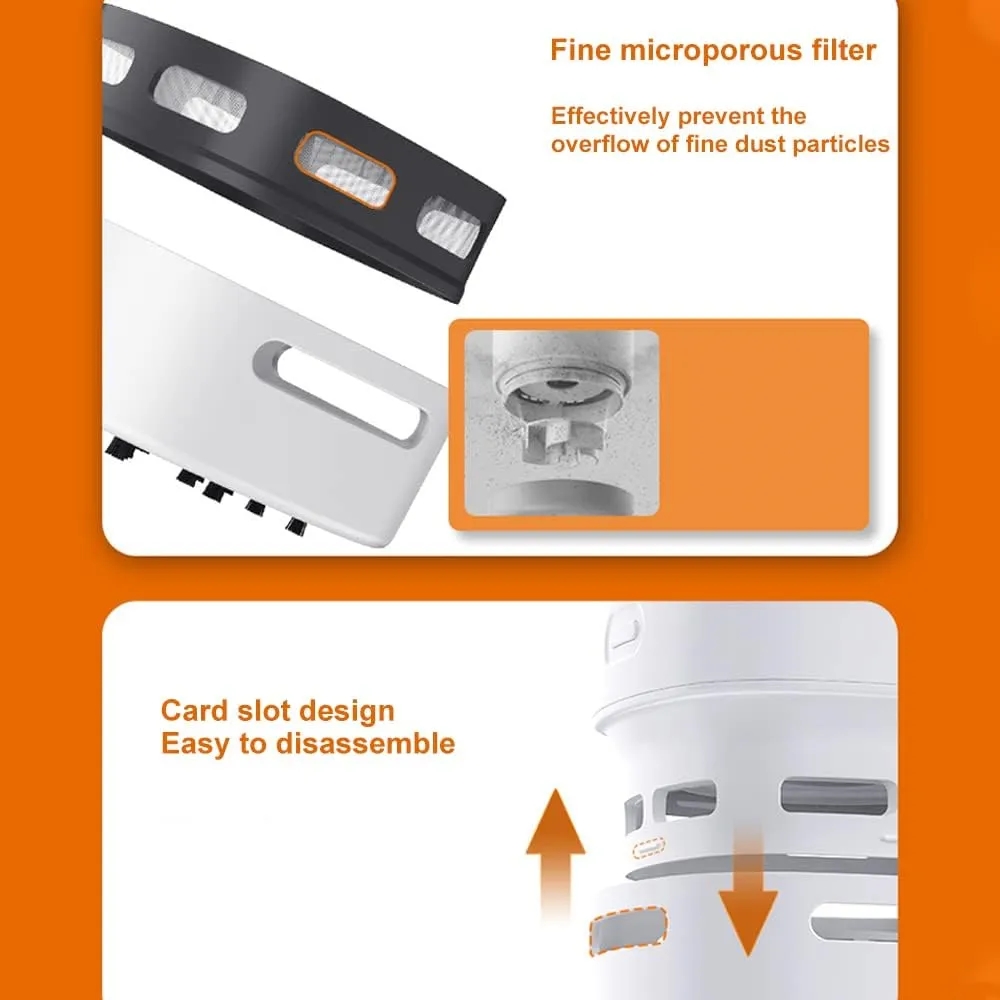 Desktop Vacuum Cleaner with Lamp Wirleess charging Fan Alarm 12