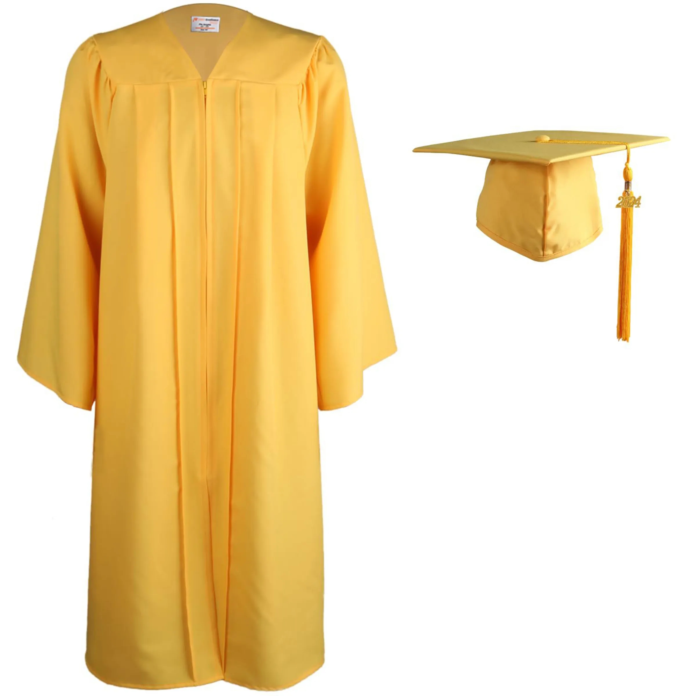 Polyester Matte Graduation Hat And Dress Paired With Tassels 8