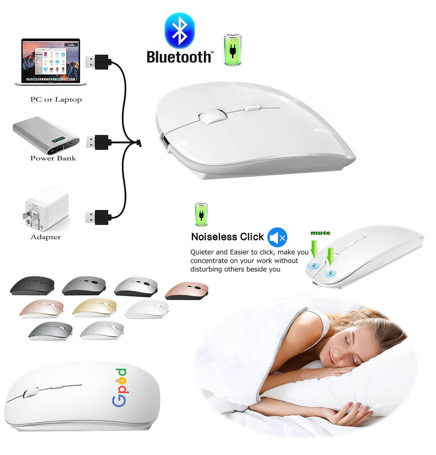 iBank ® Ultra-Thin Bluetooth Mouse, Comfortable and Lightweight 2