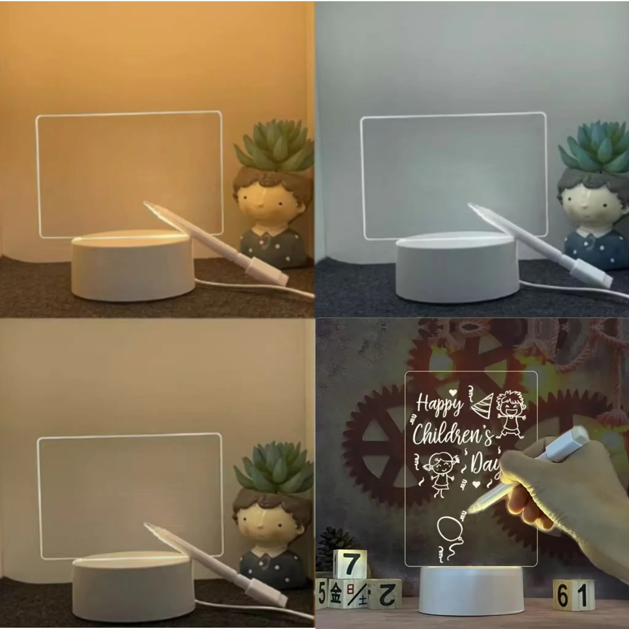 Acrylic Led Night Light Message Note Board 7