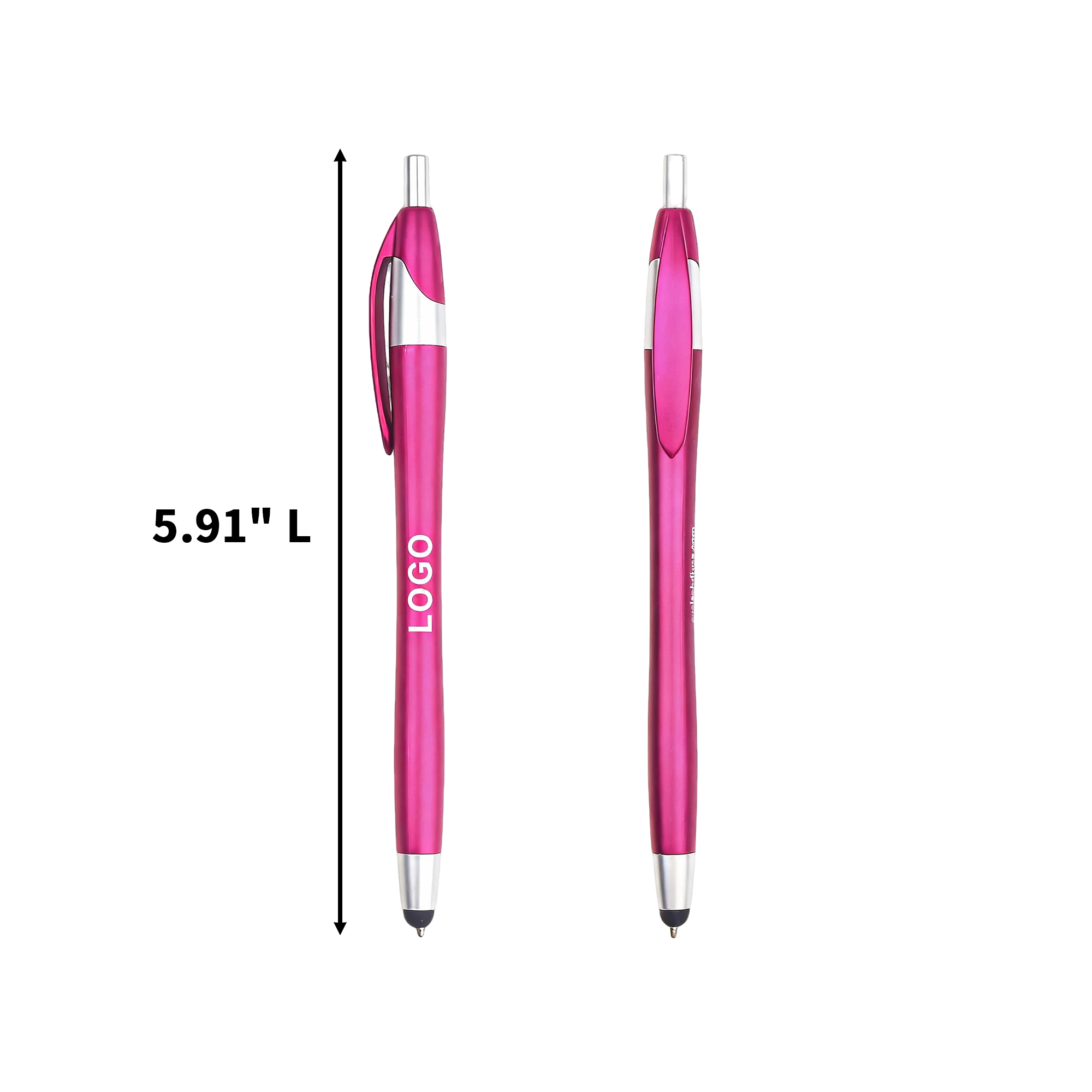 Two In One Plastic Stylus Ballpoint Pen 5.91" 5