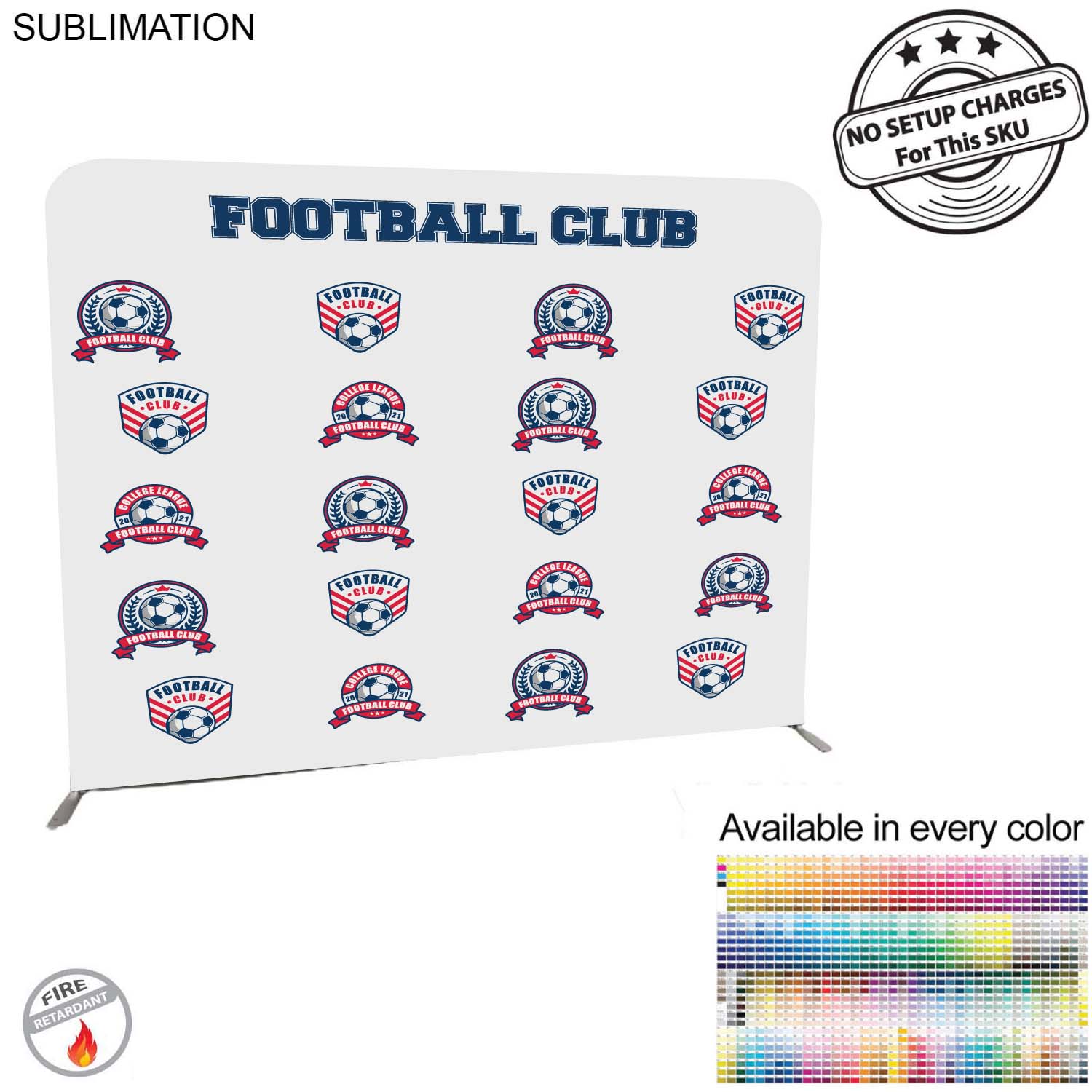 Sports Teams 8'W x 8'H EuroFit Tension Fabric Straight Wall Display Kit, Double Sided Graphics 2