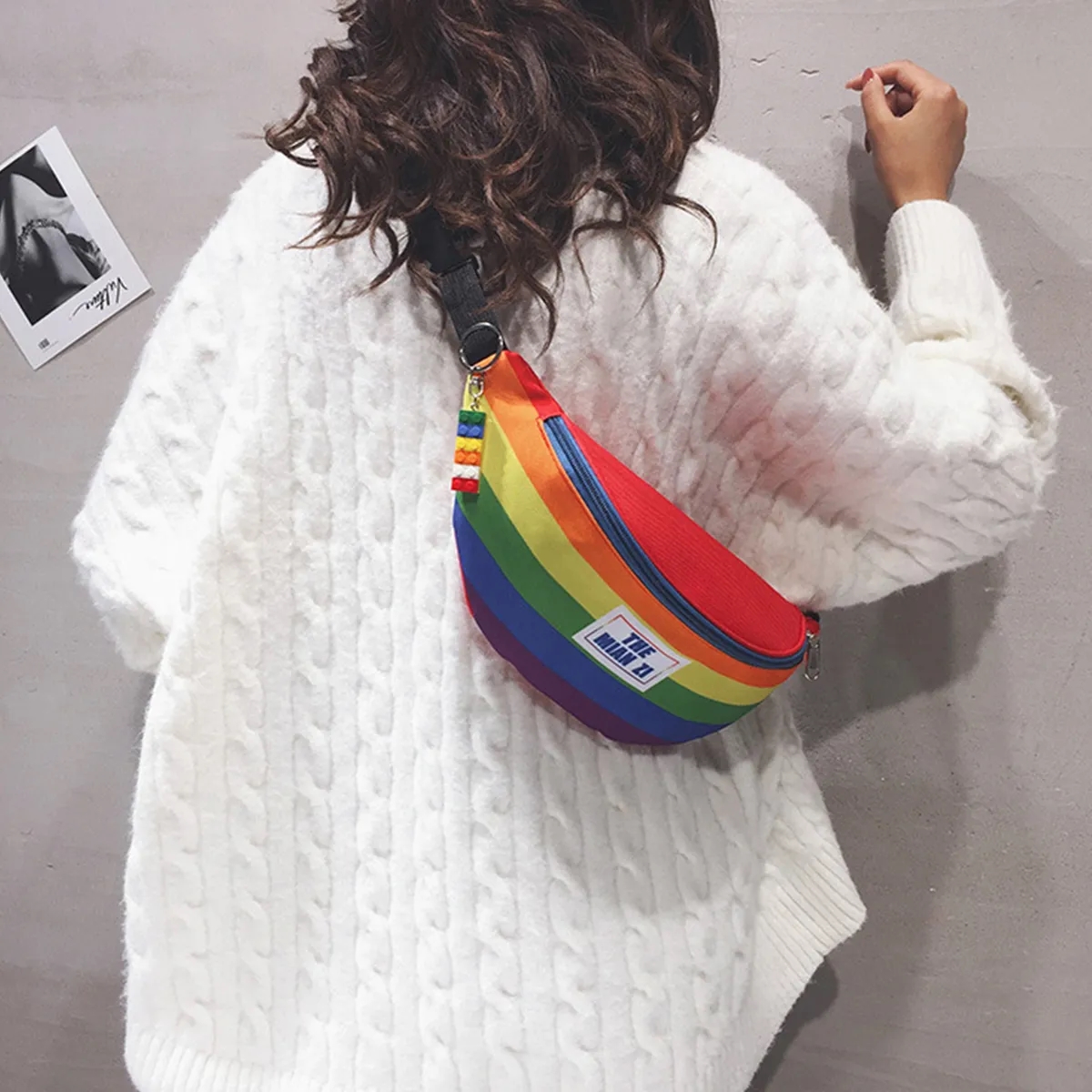 Custom Rainbow Stripe Fanny Pack Waist Bag 6