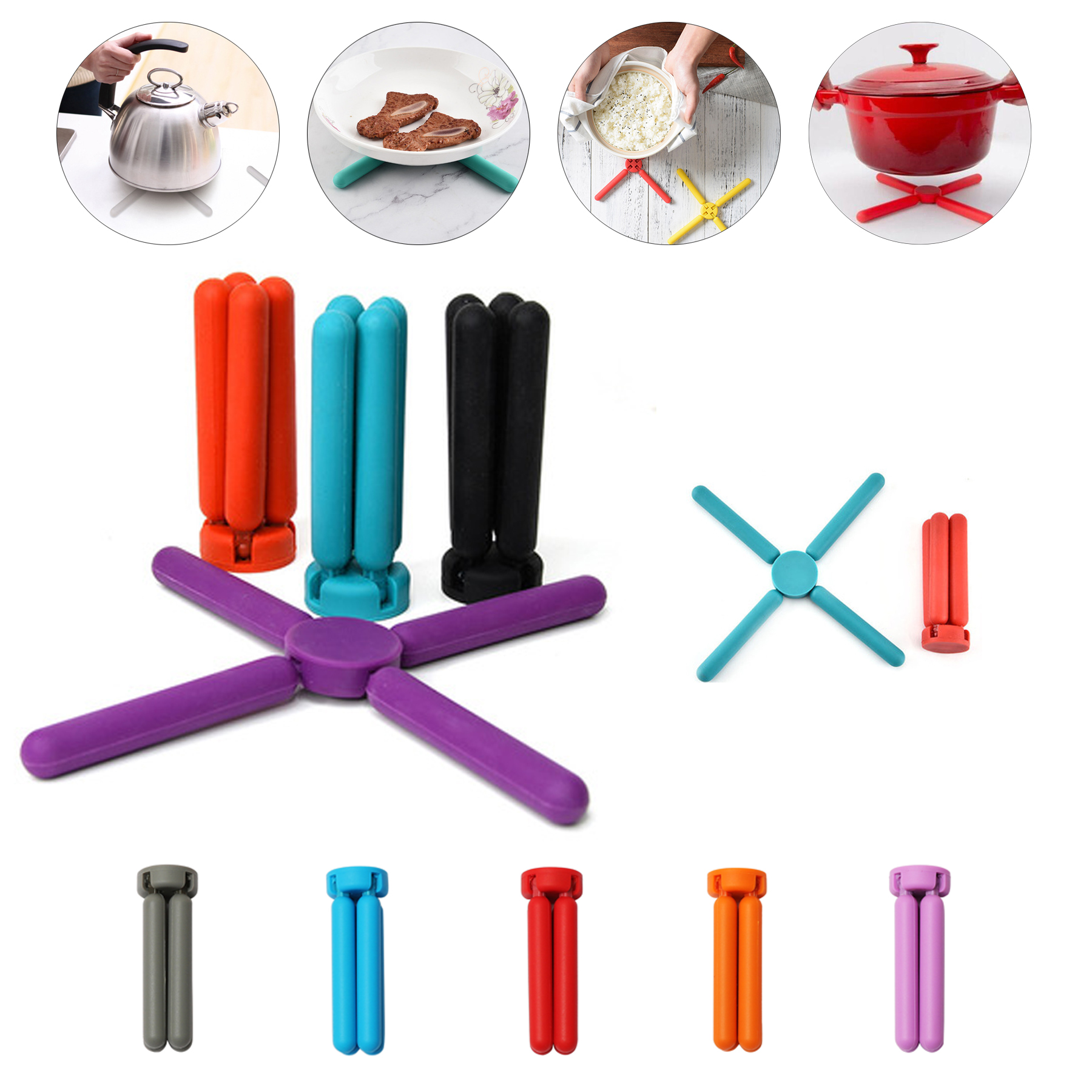Multi Silicone Foldable Heat Resistant Pot Mat 2