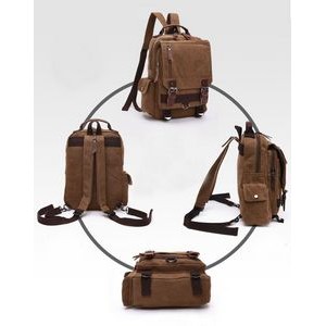 2 In 1 Canvas Backpack Messenger Bag 2