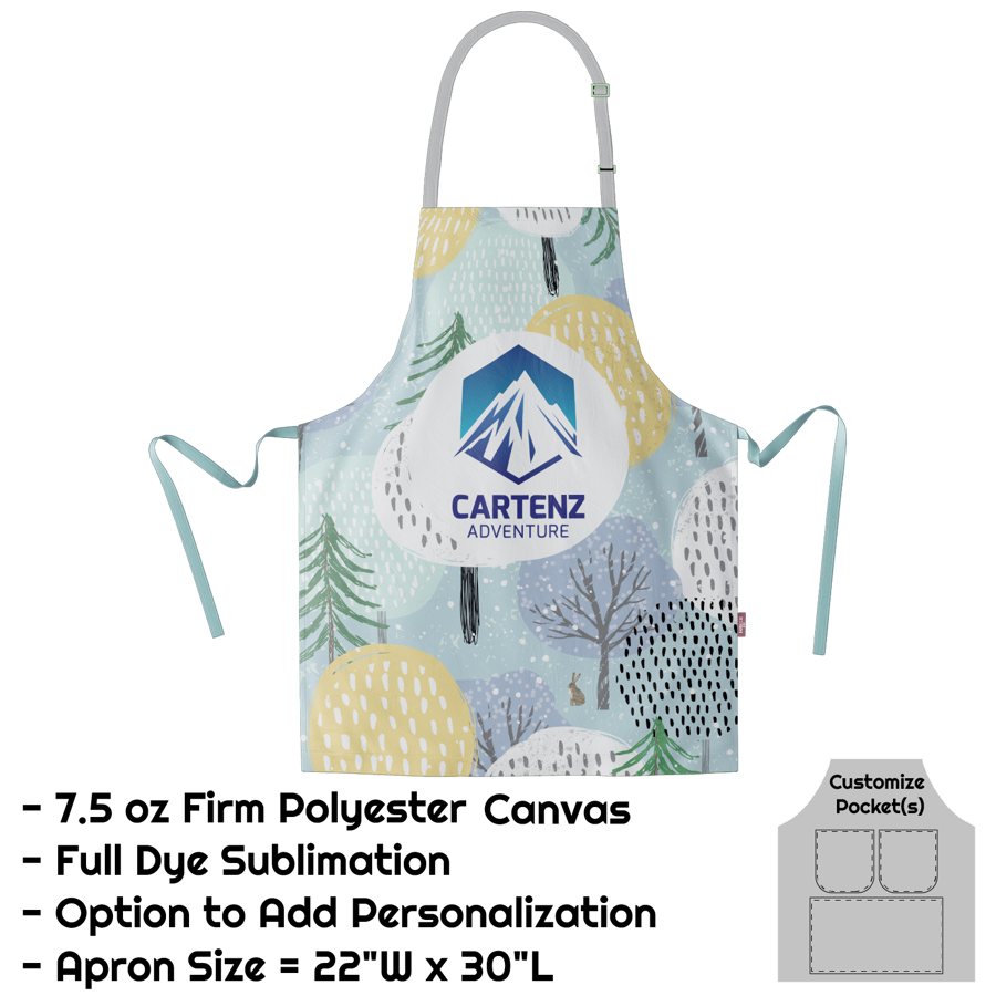 Poly Canvas Sublimation Bib Apron - 22"W X 30"L