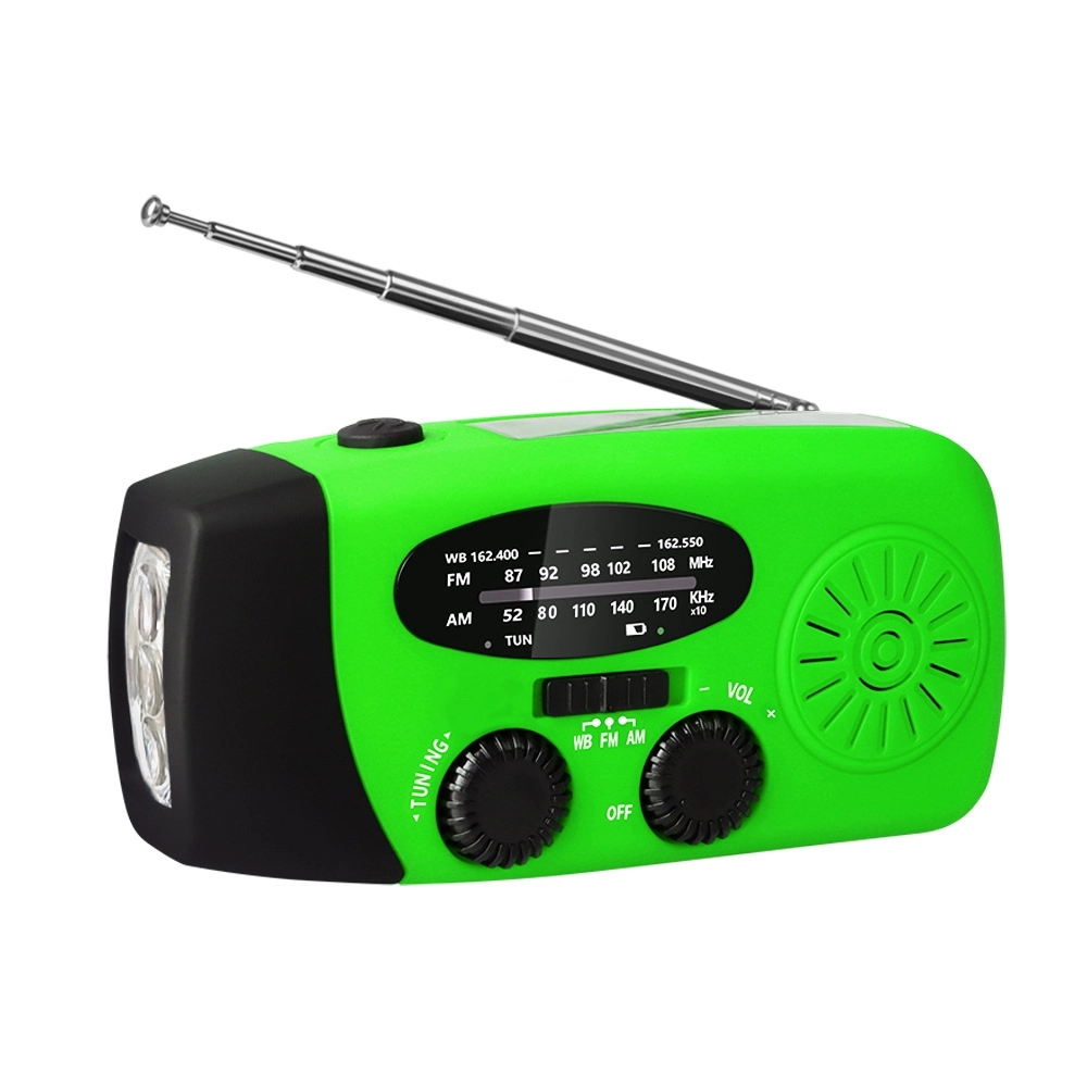 Portable Outdoor Hand Crank Self Powered Solar Weather Radio 9