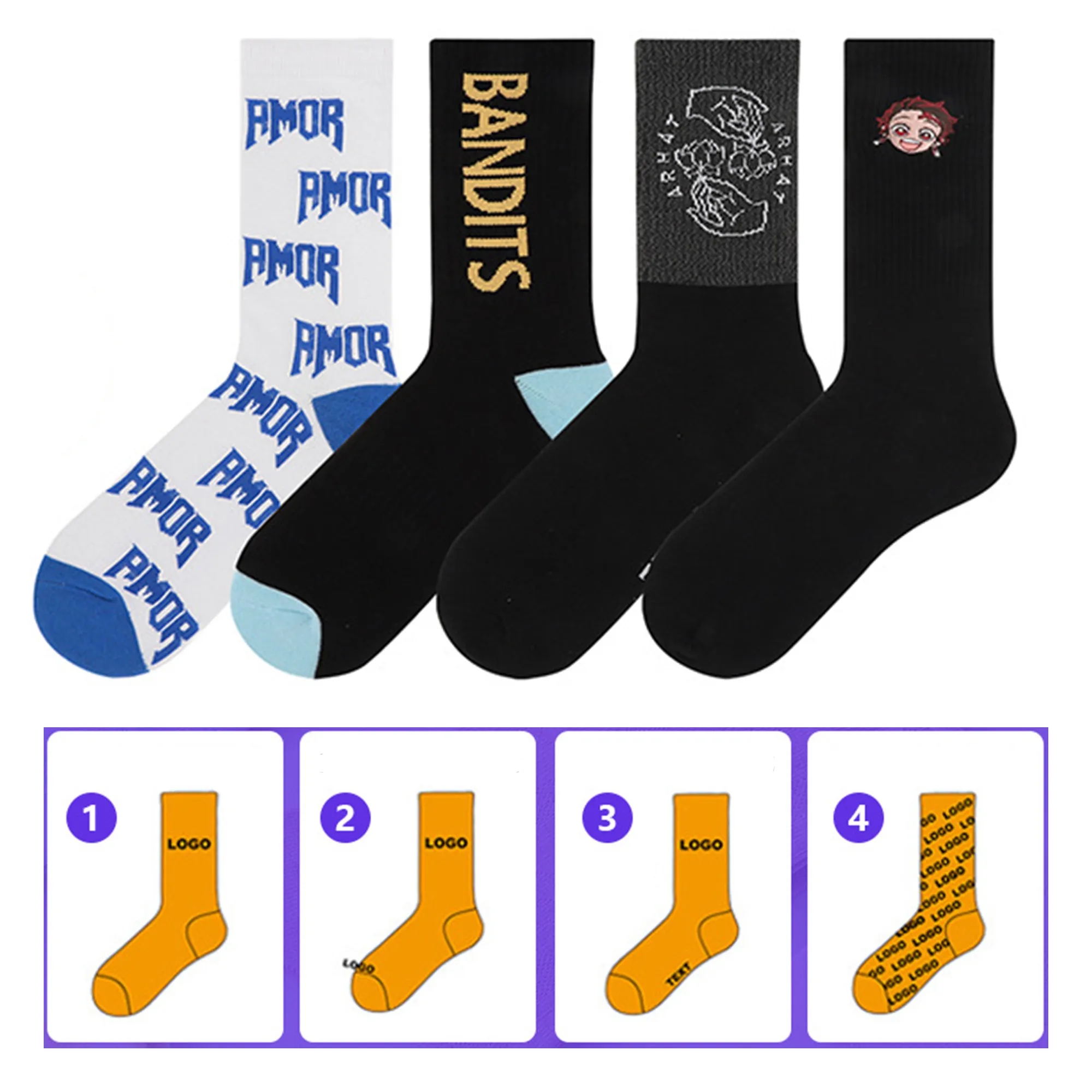 Cotton Knitted Crew Socks 2