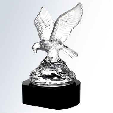 Soaring Molten Glass Eagle Award with Black Crystal Base 2
