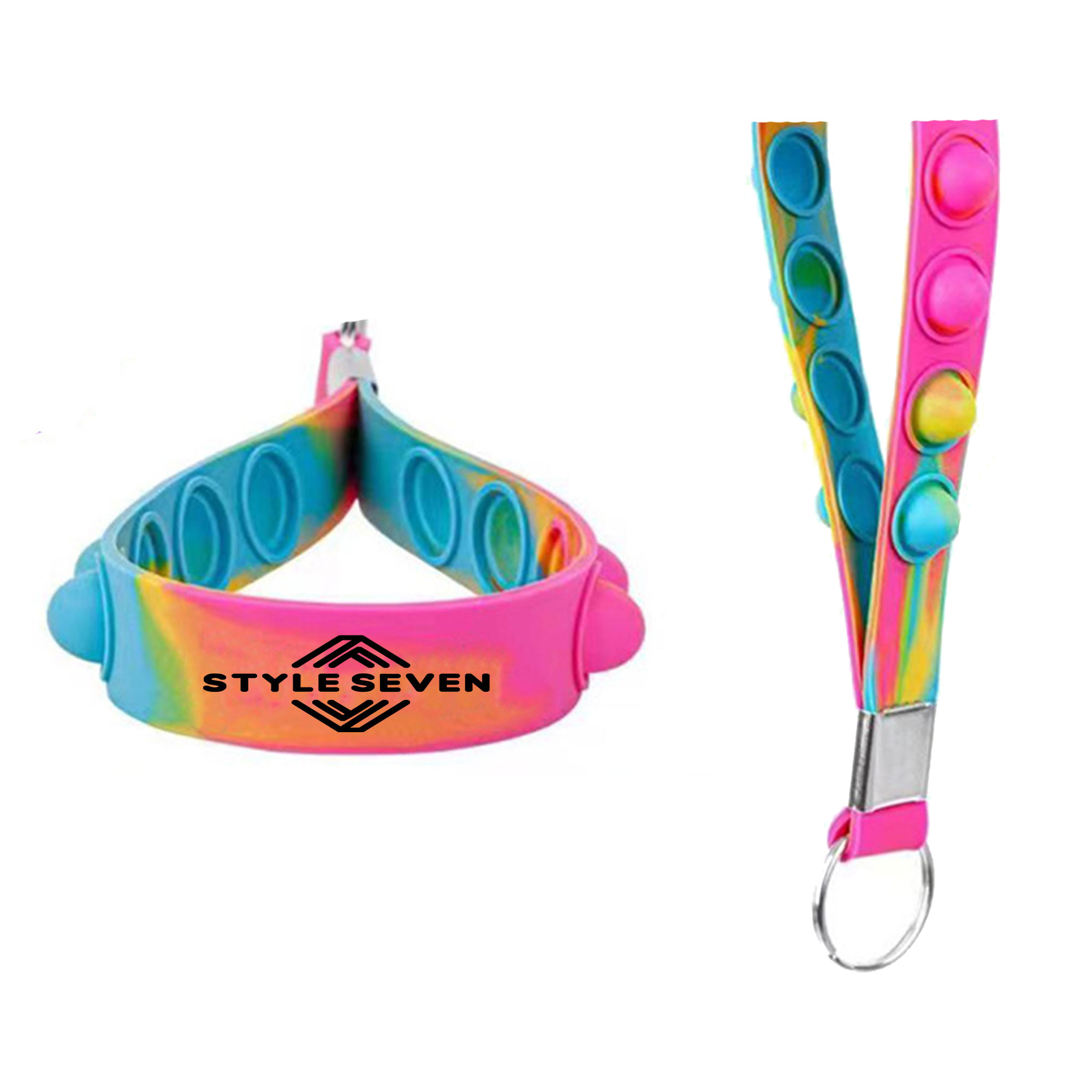 Colored Silicone Wristband Keychain 2