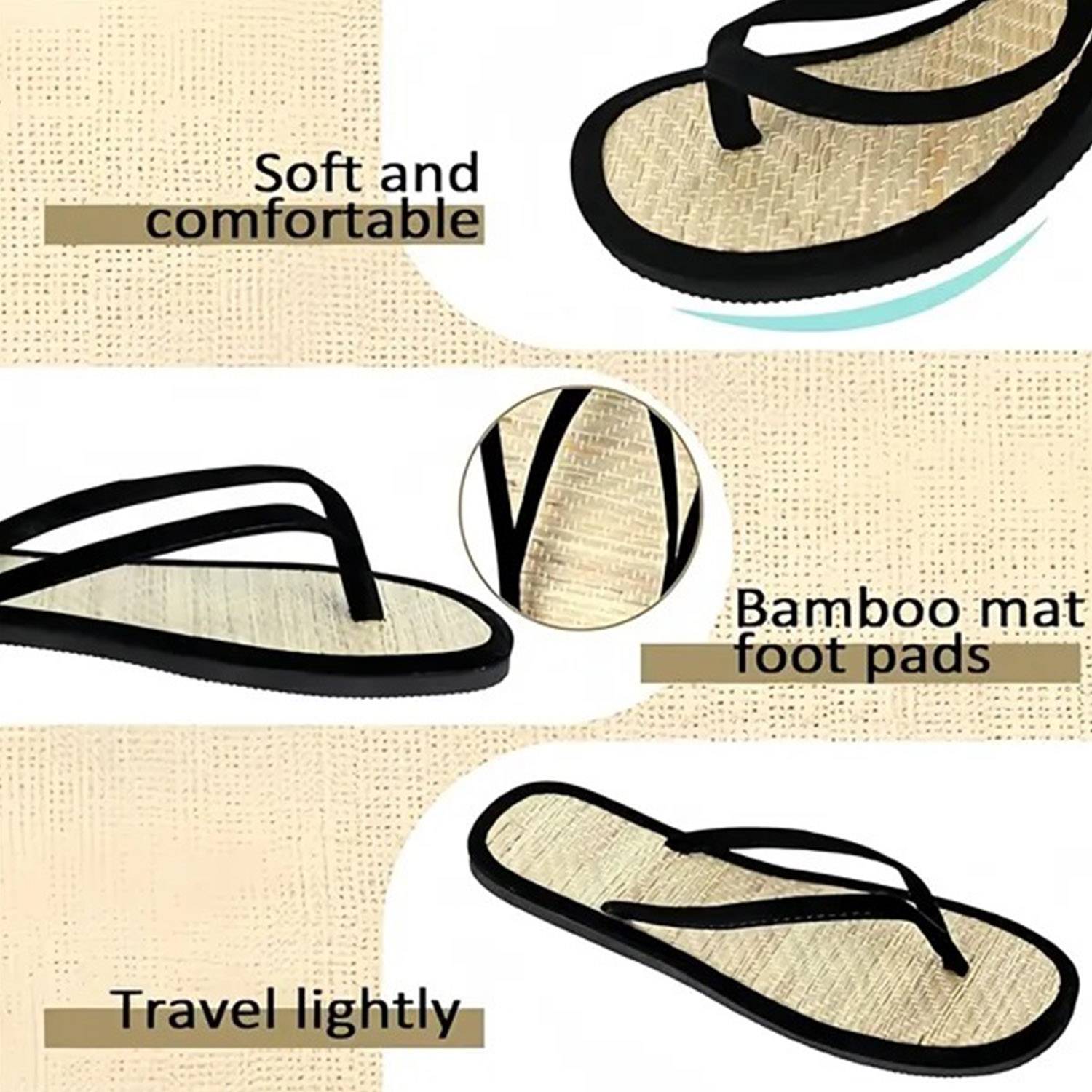 Natural Grass Bamboo Sandal Flip-Flops For beach 4