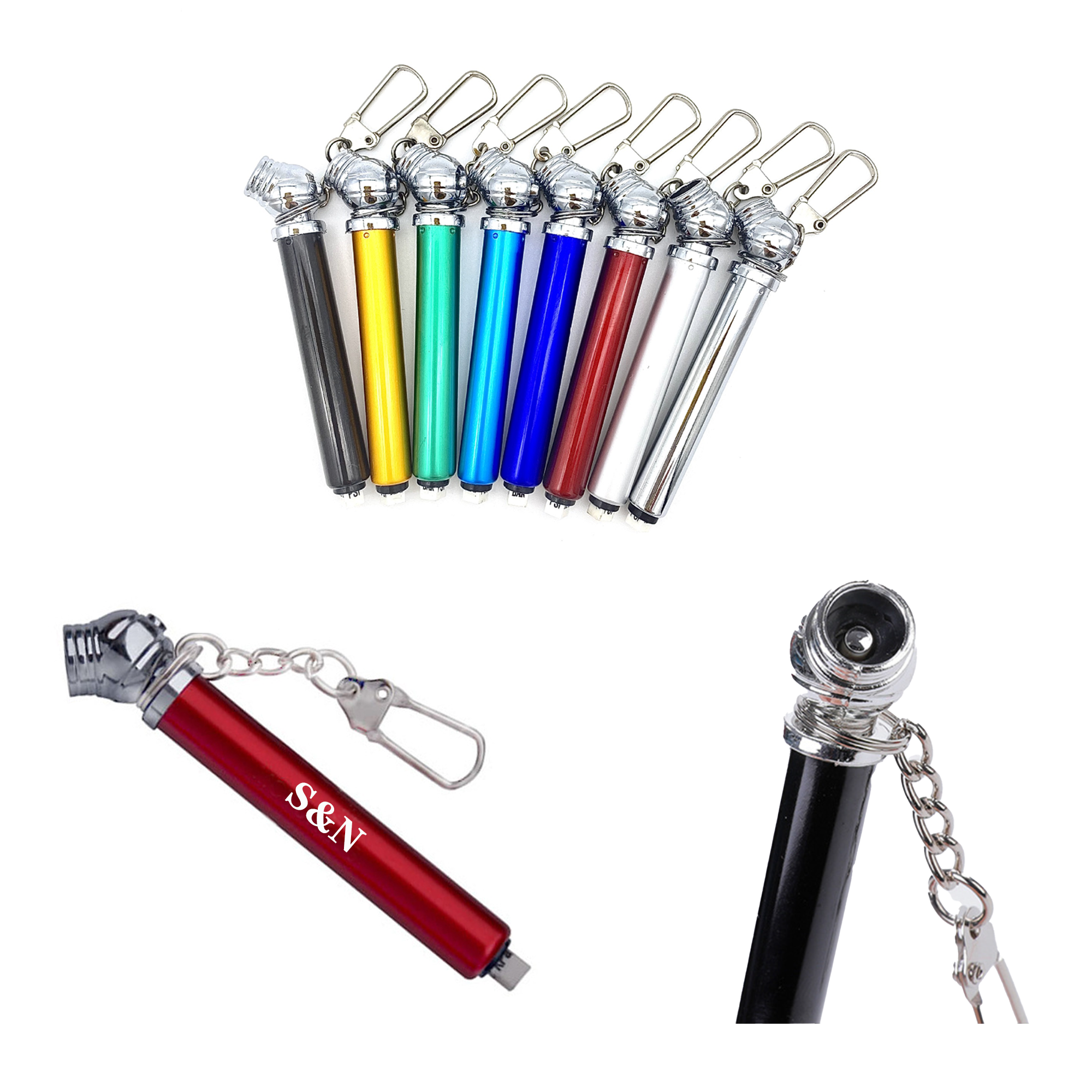 Color Mini Tire Pressure Gauge With Chain Tire Pressure Gauge 2