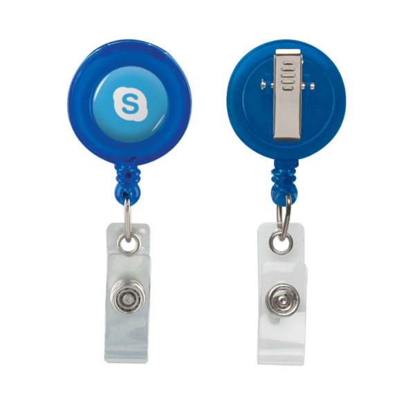 Retractable Zip Cord w/ Epoxy Dome & Vinyl Snap Attachment w/ Bulldog Clip 13
