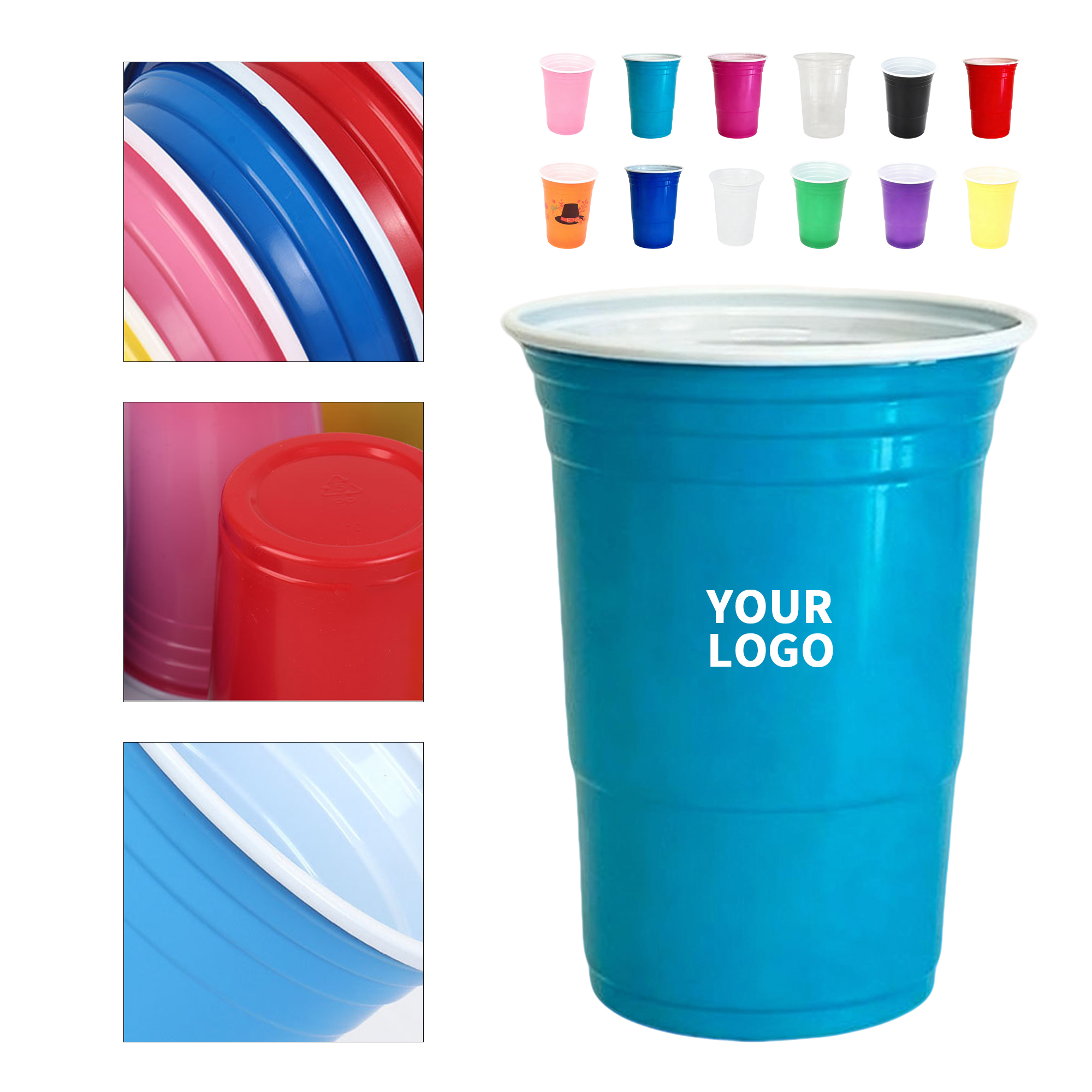 Reusable Sixteen Ounce Beer Pong Plastic Cup 3