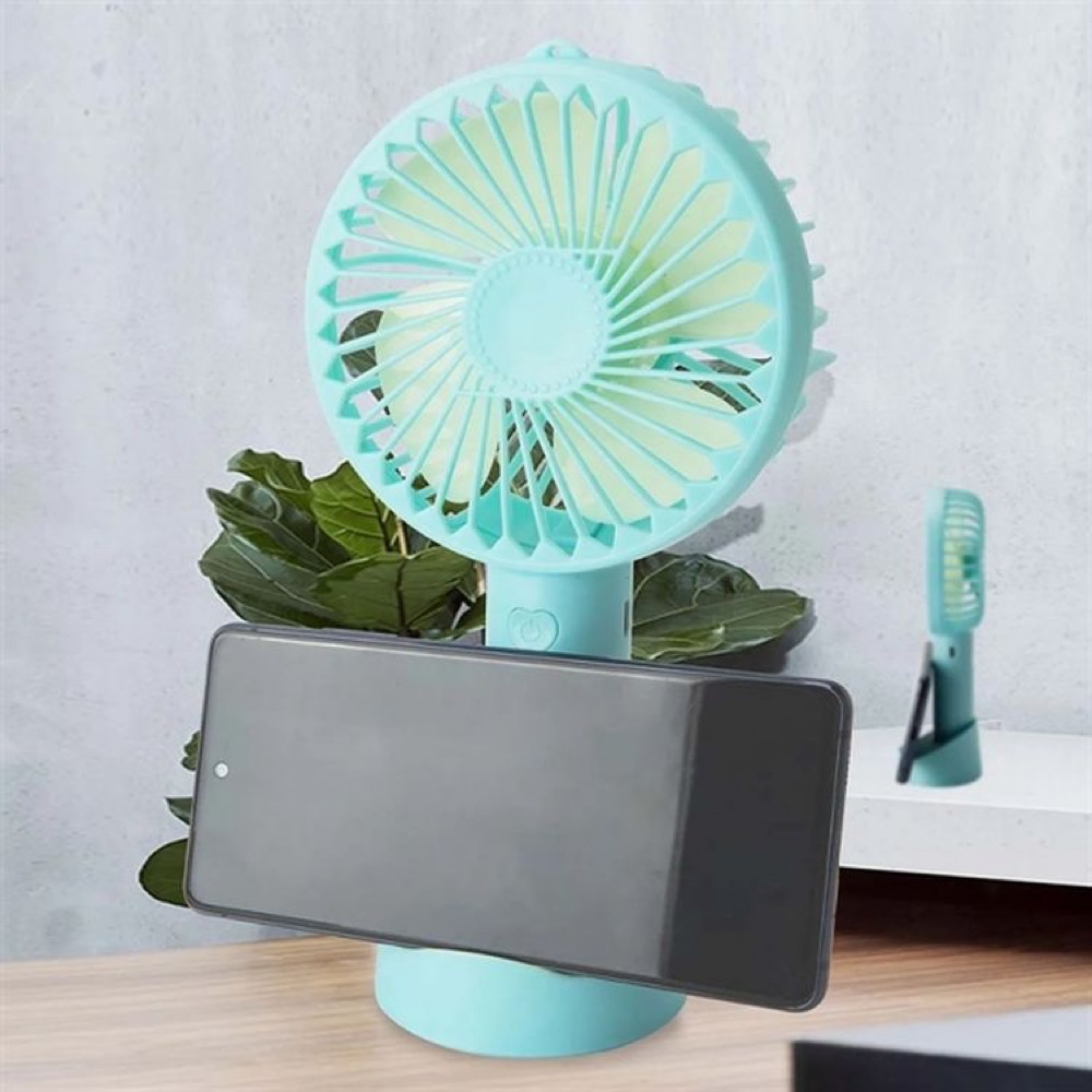 Pocket-Size Mini Fan with Phone Holder Base  USB Rechargeable 2