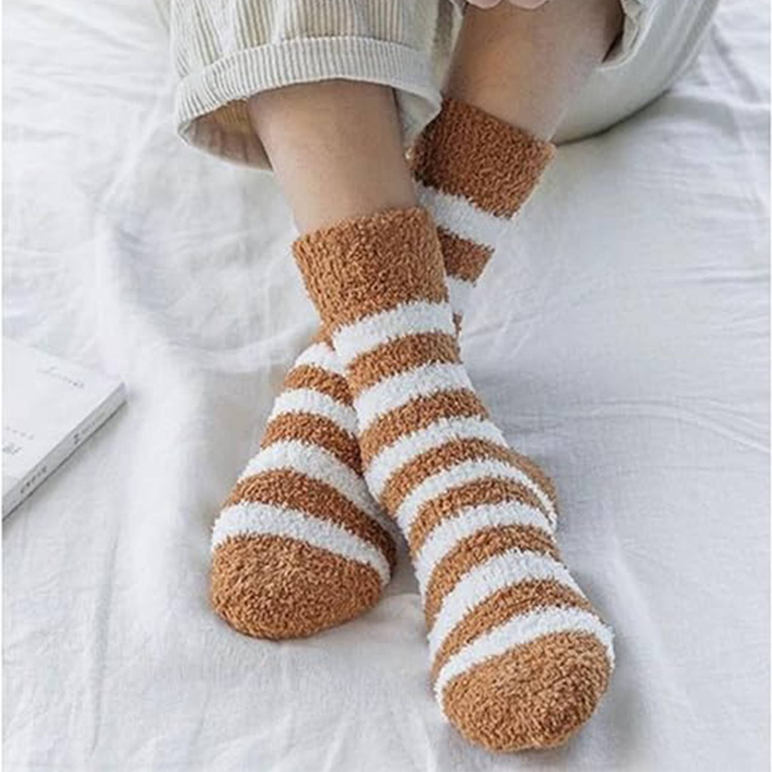 Super Soft Fuzzy Winter Colorful Home Slipper Socks 4