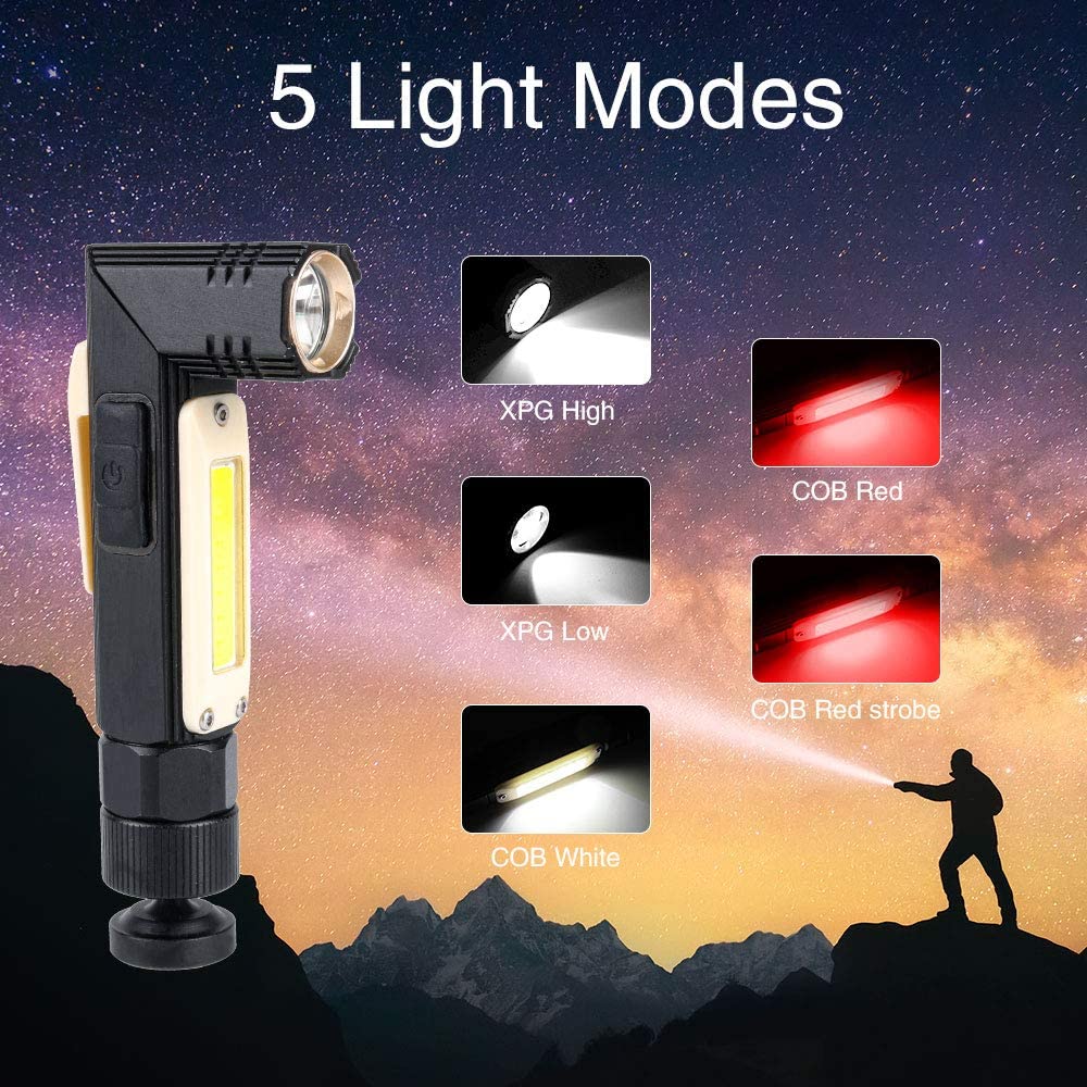Multi-Functional COB Work Light, Headlamp and Flashlight 90 Degree Rotate with Magnetic Base 5