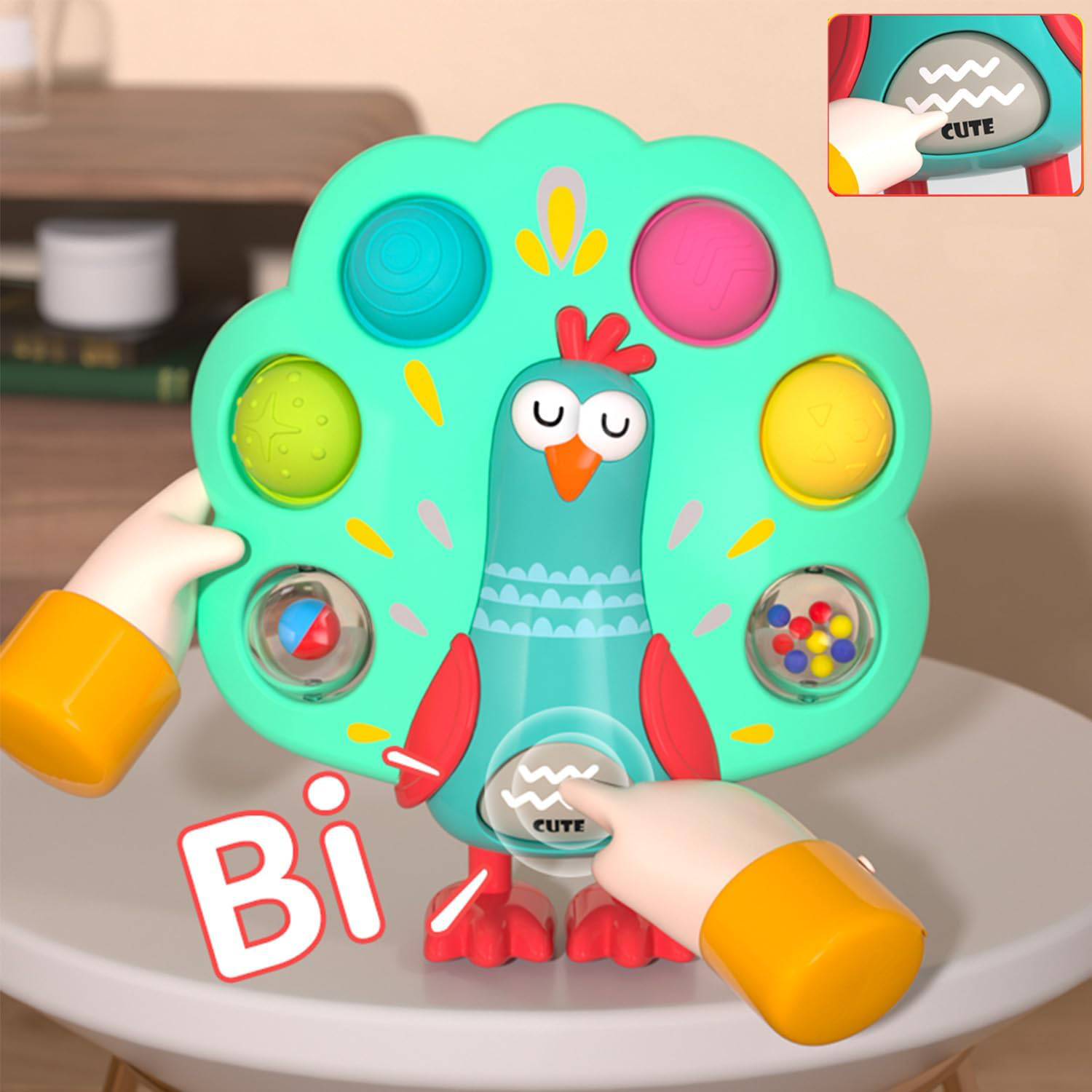 Baby Peacock Bubble Montessori Sensory Toys 6