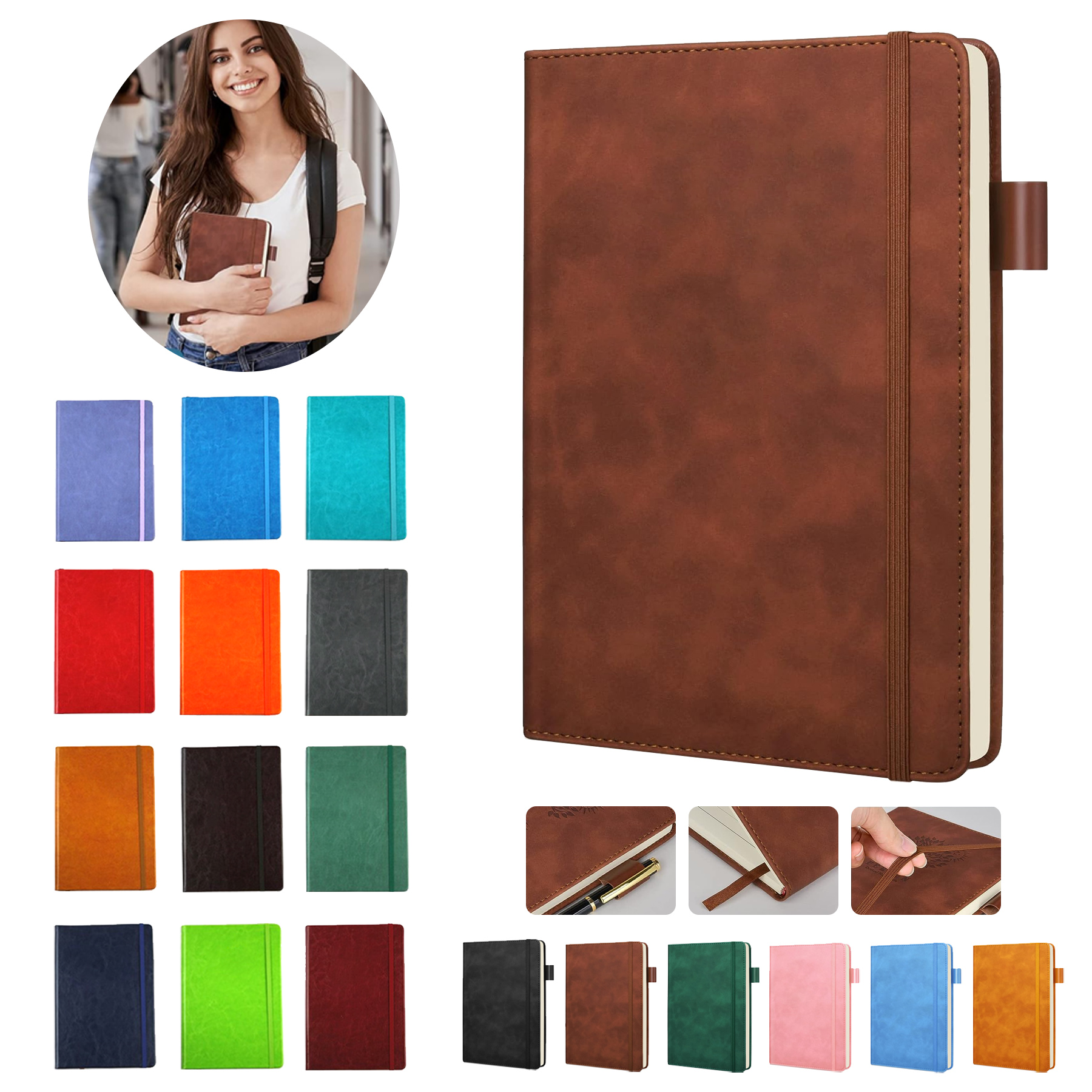 Leather diary with pen 3