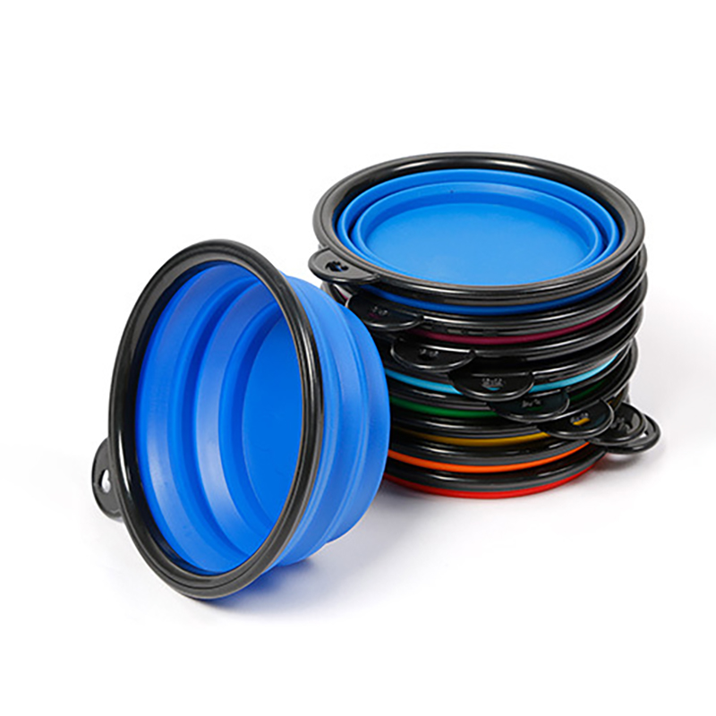 Portable Foldable Dogs Food Bowls w/ Carabiner Clip 8