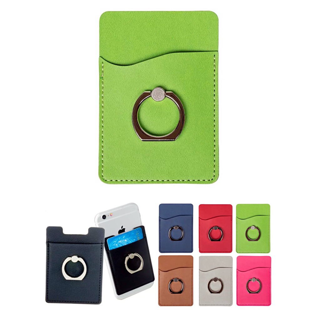 Pu Leather Cell Phone Wallet With Ring Stand 2