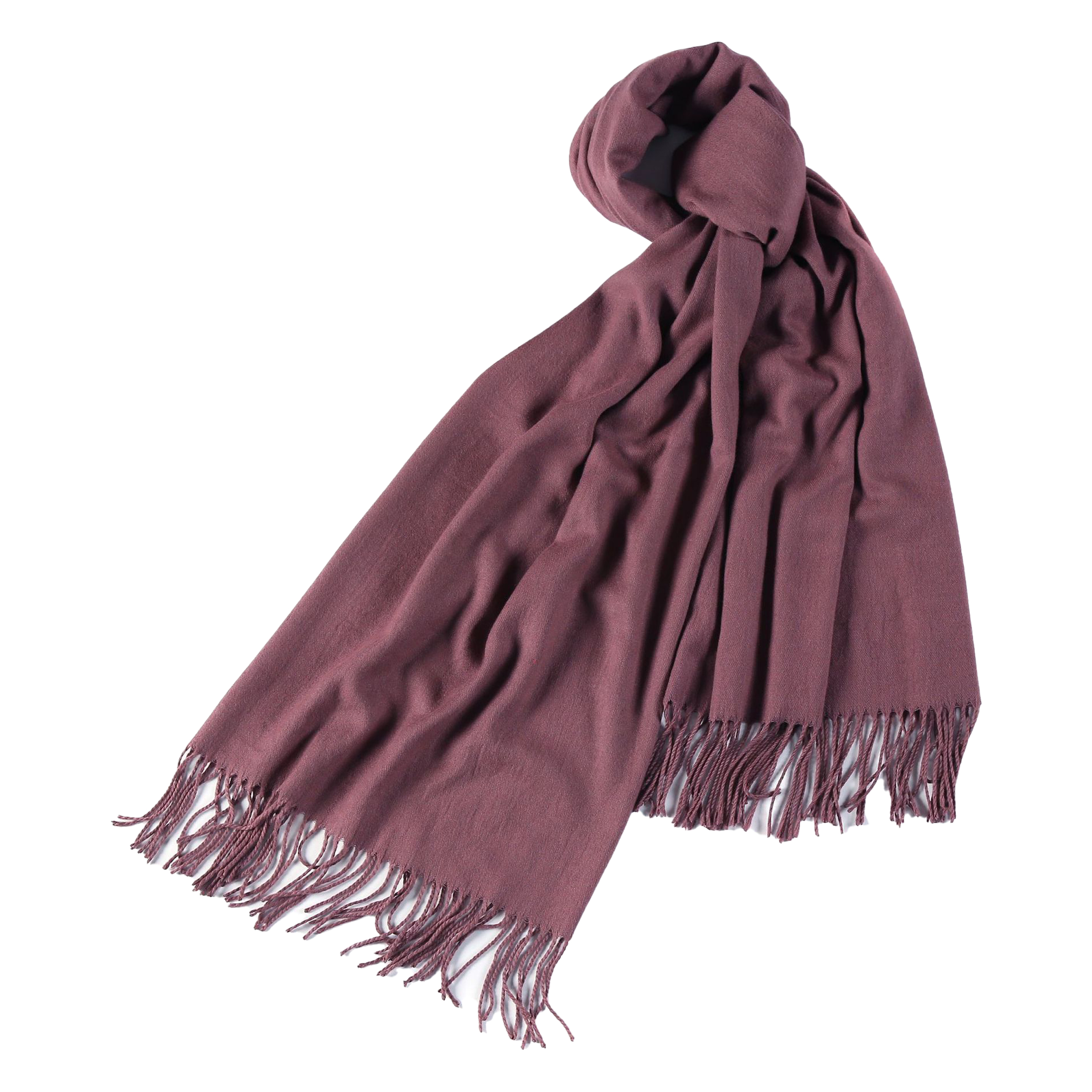 Cashmere Solid Color Scarf With Tassel 9
