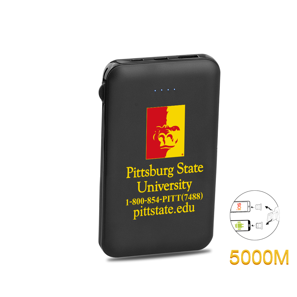 Drum 5000mAh Power Bank with Built-in Cable 2