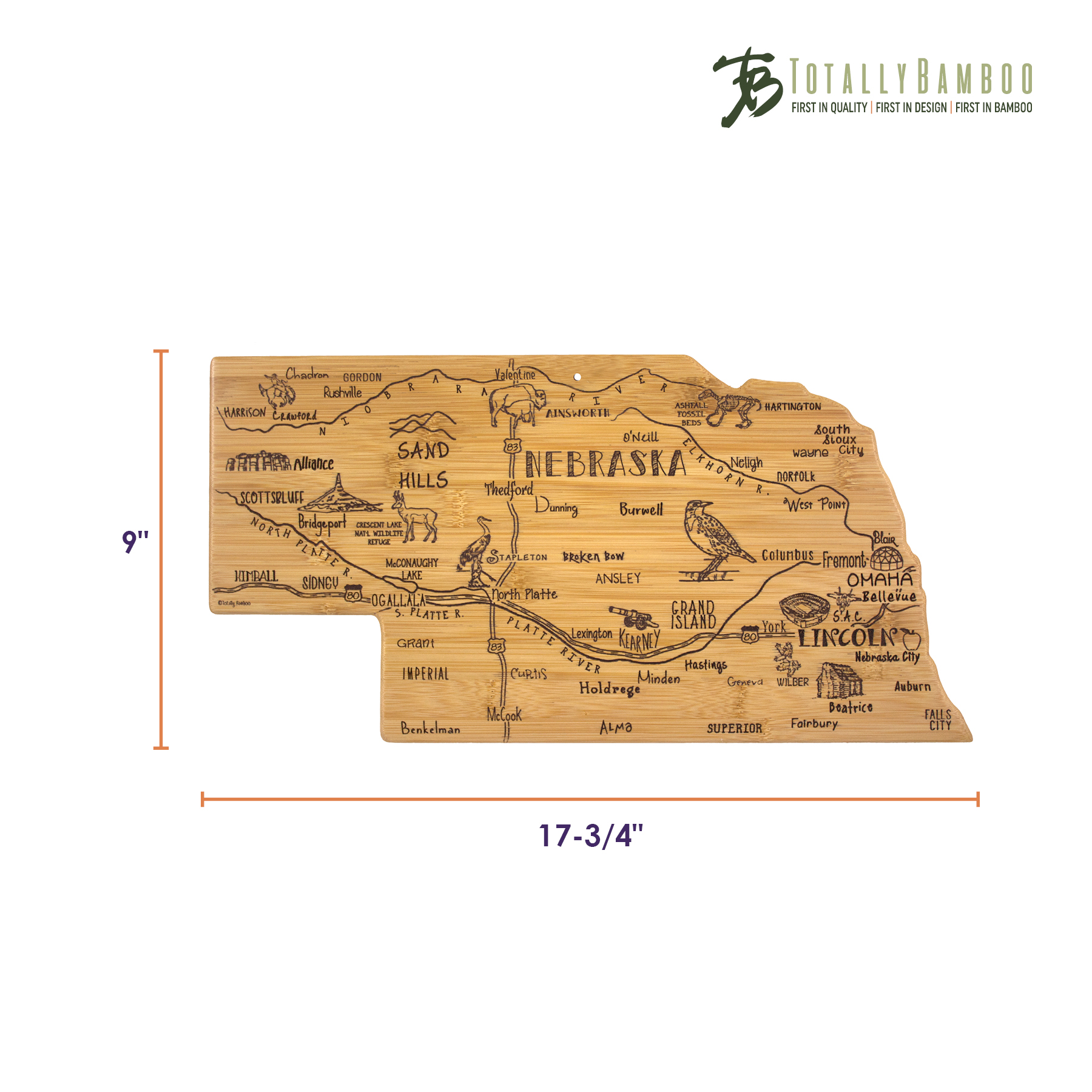 Destination Nebraska Cutting & Serving Board 9