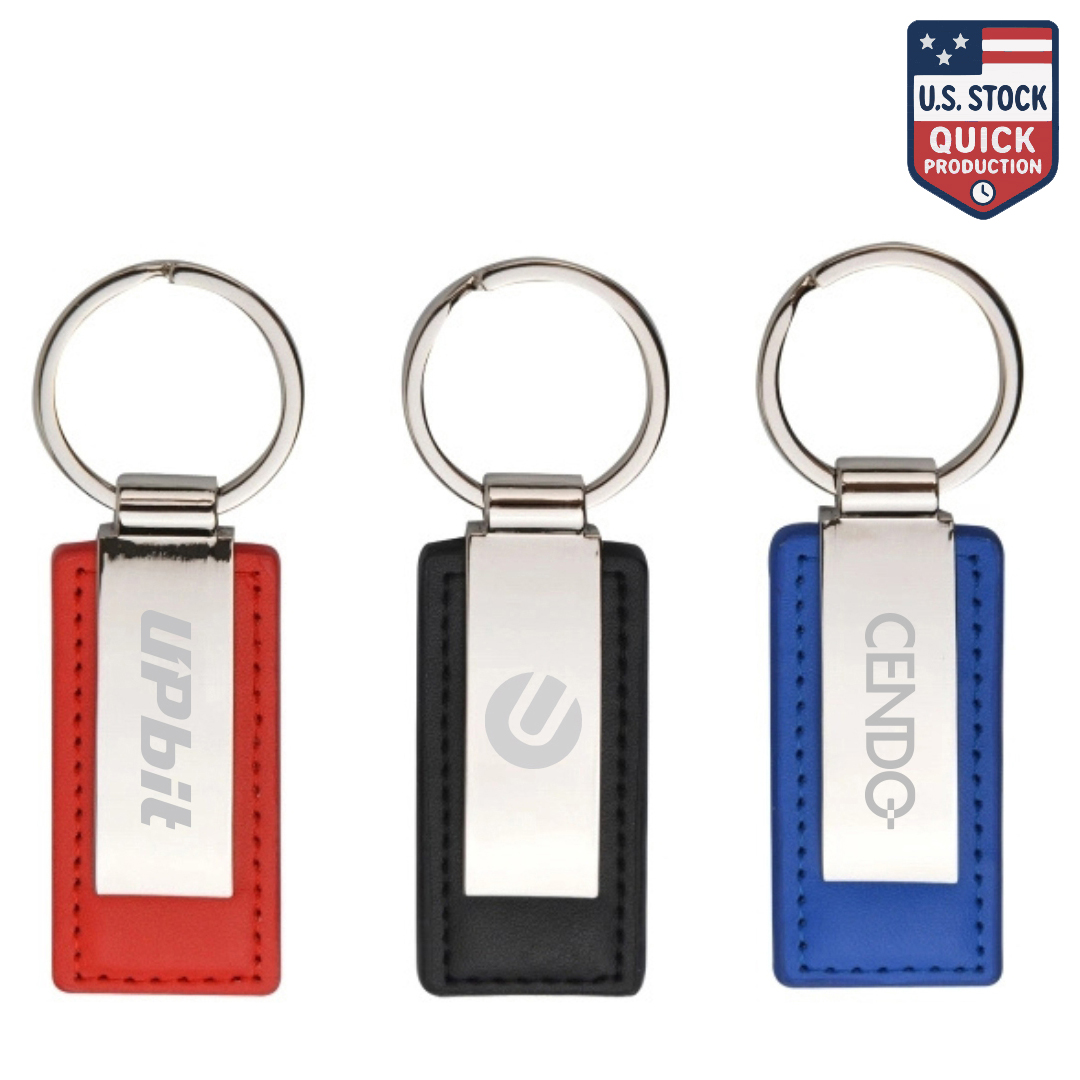 Custom Leatherette Metal Keychain 5