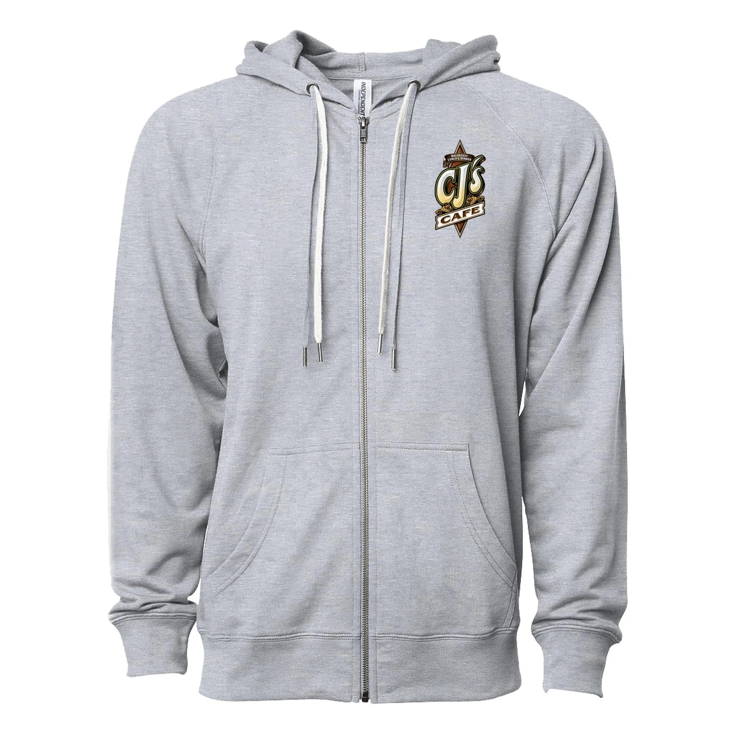 Unisex Lightweight Loopback Terry Zip Hood 12