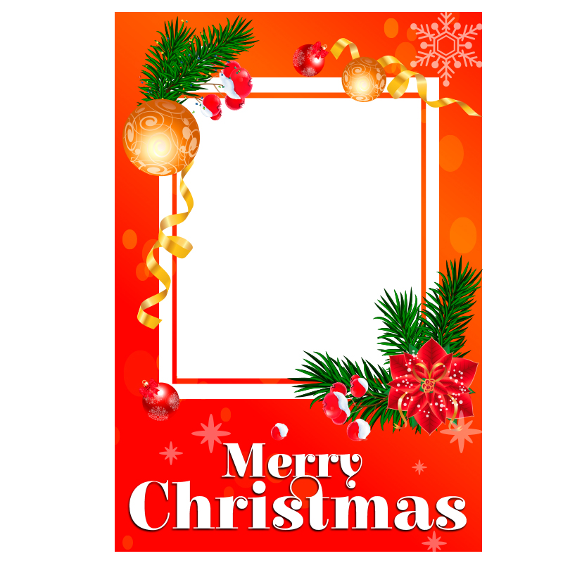 Merry Christmas Selfie Frame Photo Booth and Picture Frame Props For Celebrations & Parties 2"W x 3" 1