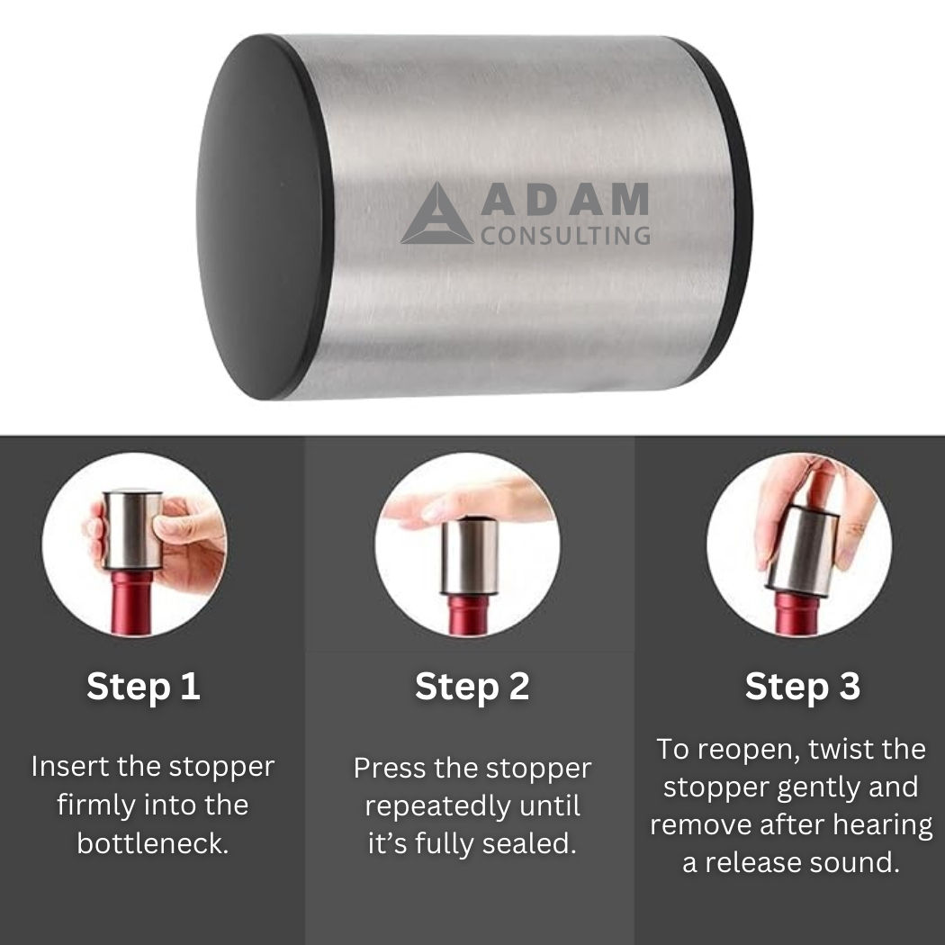 WineVault Stainless Steel Mini Wine Stopper 4