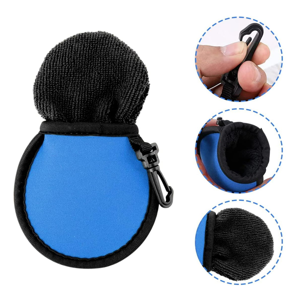 Neoprene Zippered Earphone Pouch with Clip 2